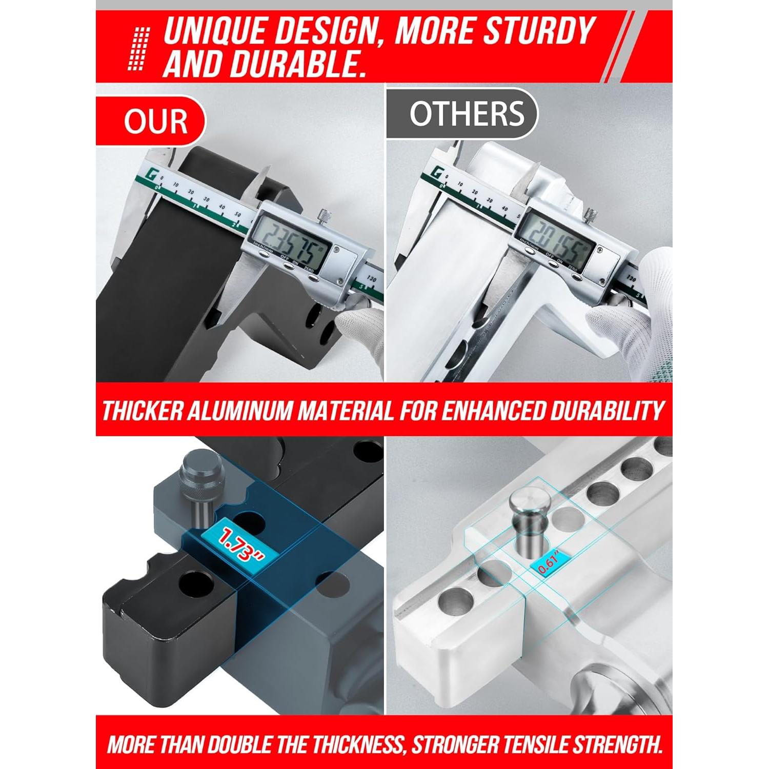 Enganche de Remolque Ajustable AKM 6" Aluminio 12,500 LBS