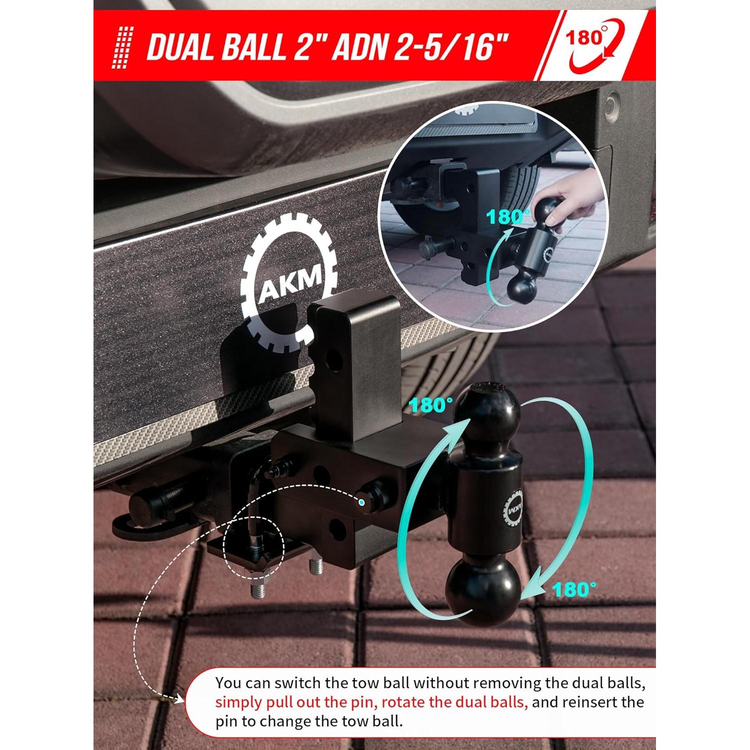 Enganche de Remolque Ajustable AKM 6" Aluminio 12,500 LBS