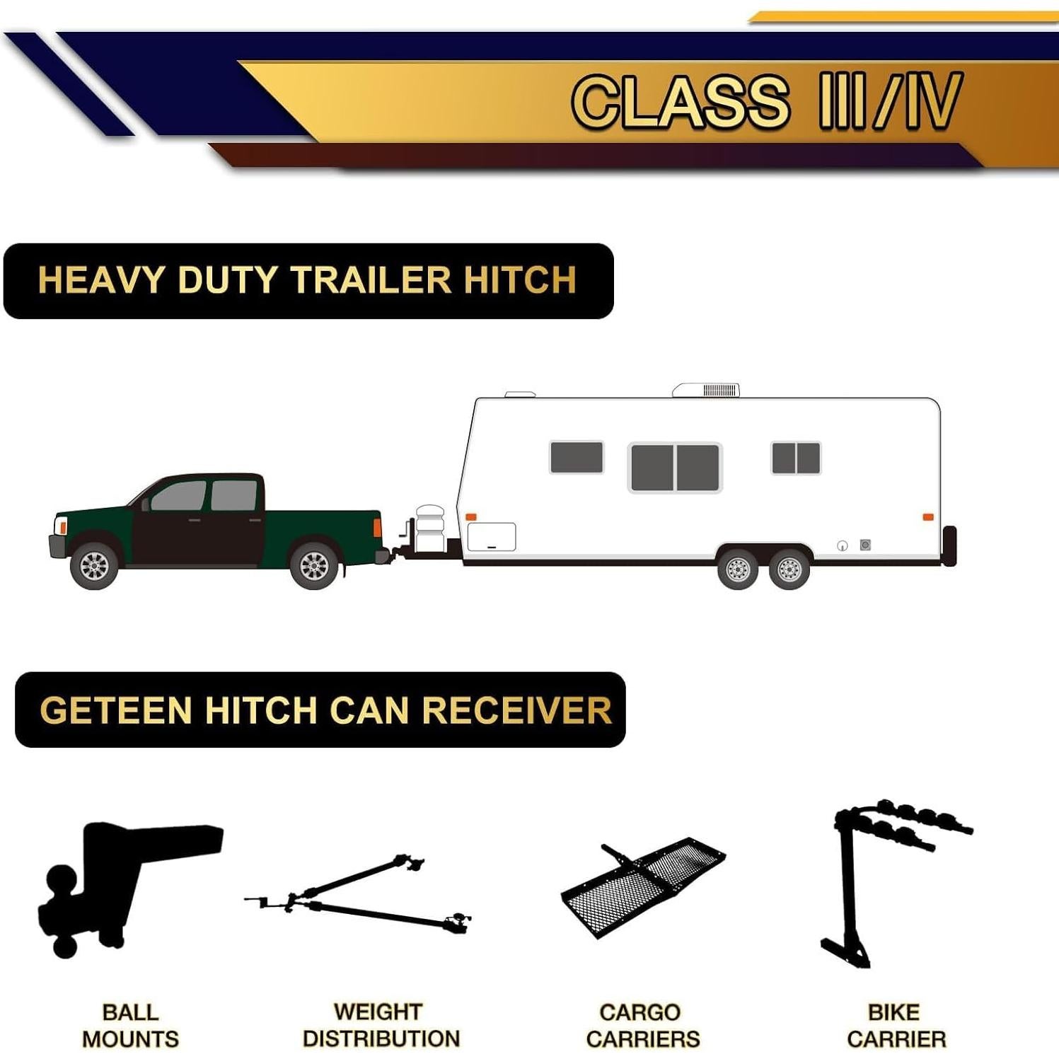 Enganche de Remolque Clase III Geteen TCG35 para Toyota Highlander 2014-2019