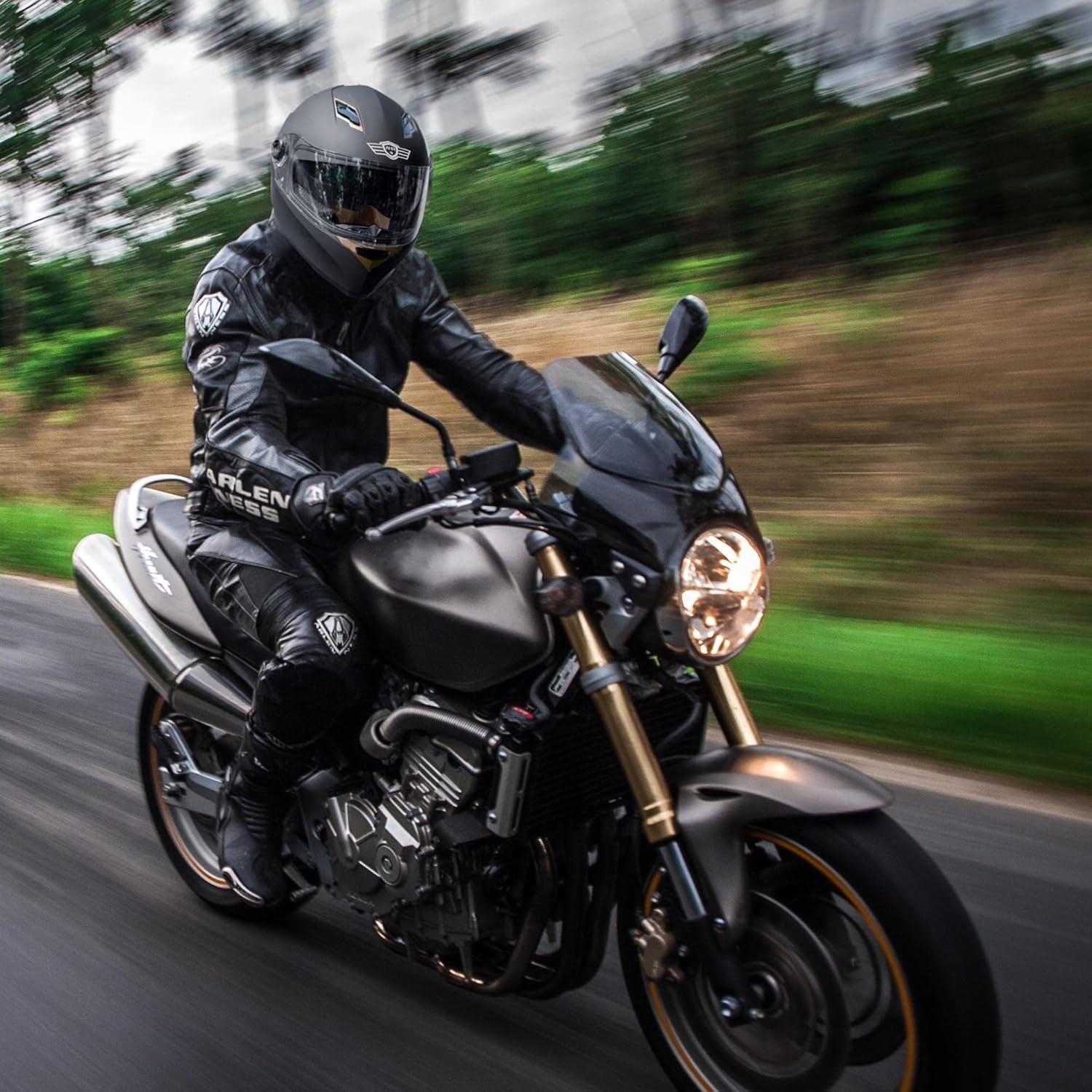 Casco AHR RUN-F1 Negro Mate Doble Visor Ligero DOT