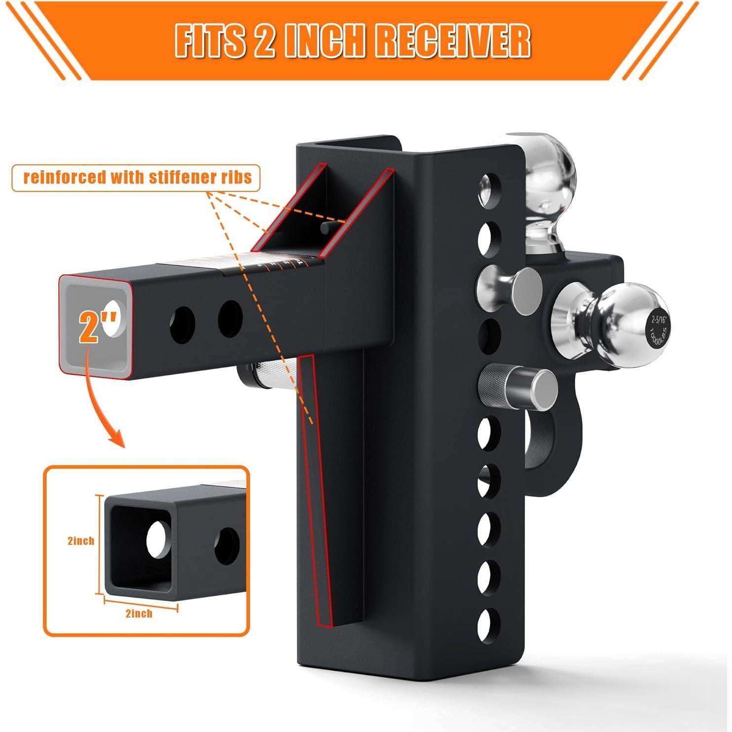 Enganche de Remolque Ajustable AC-DK Tri Ball 13.39 kg