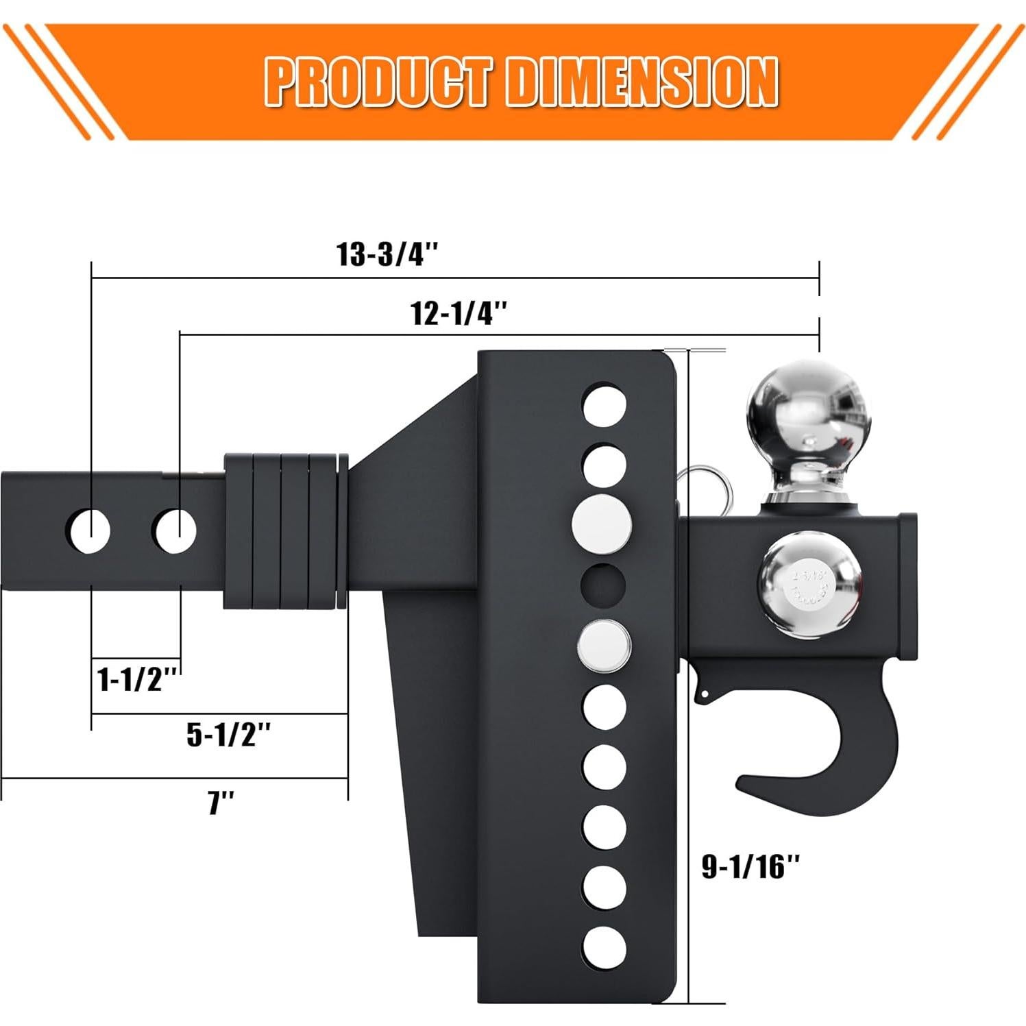 Enganche de Remolque Ajustable AC-DK Tri Ball 13.39 kg