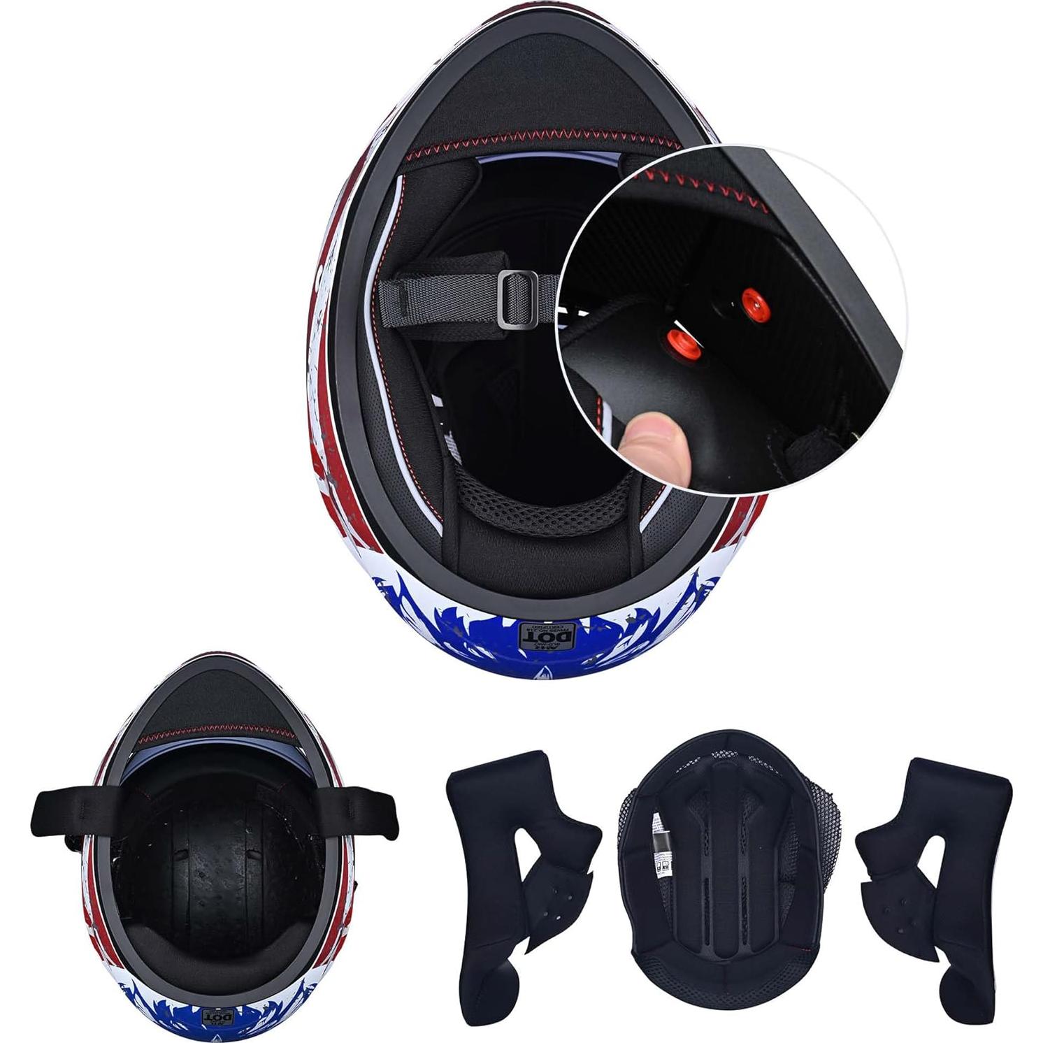 Casco AHR RUN-F1 para motocicleta, ligero, doble visor