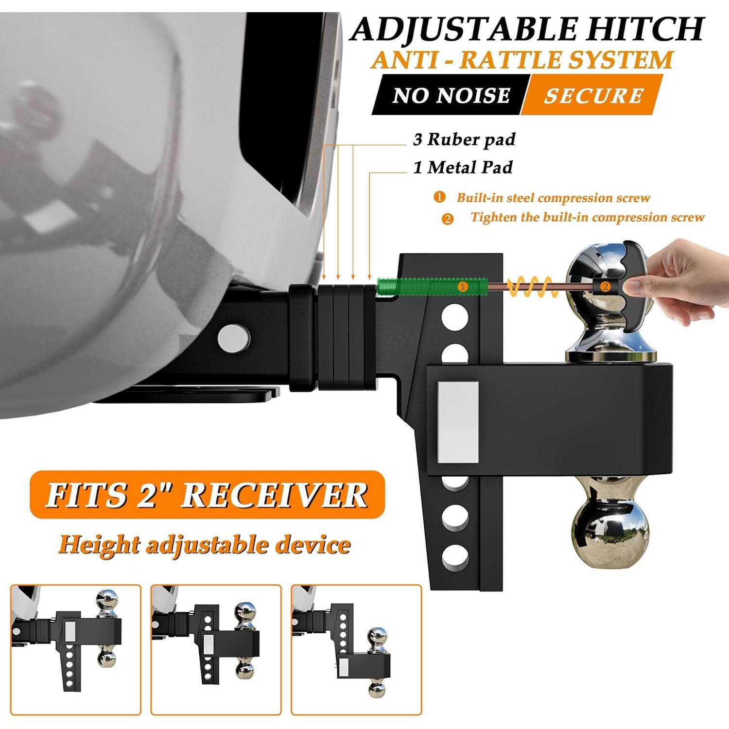 Enganche Ajustable Doble Bola VNN 15,000 LBS 6" Caída