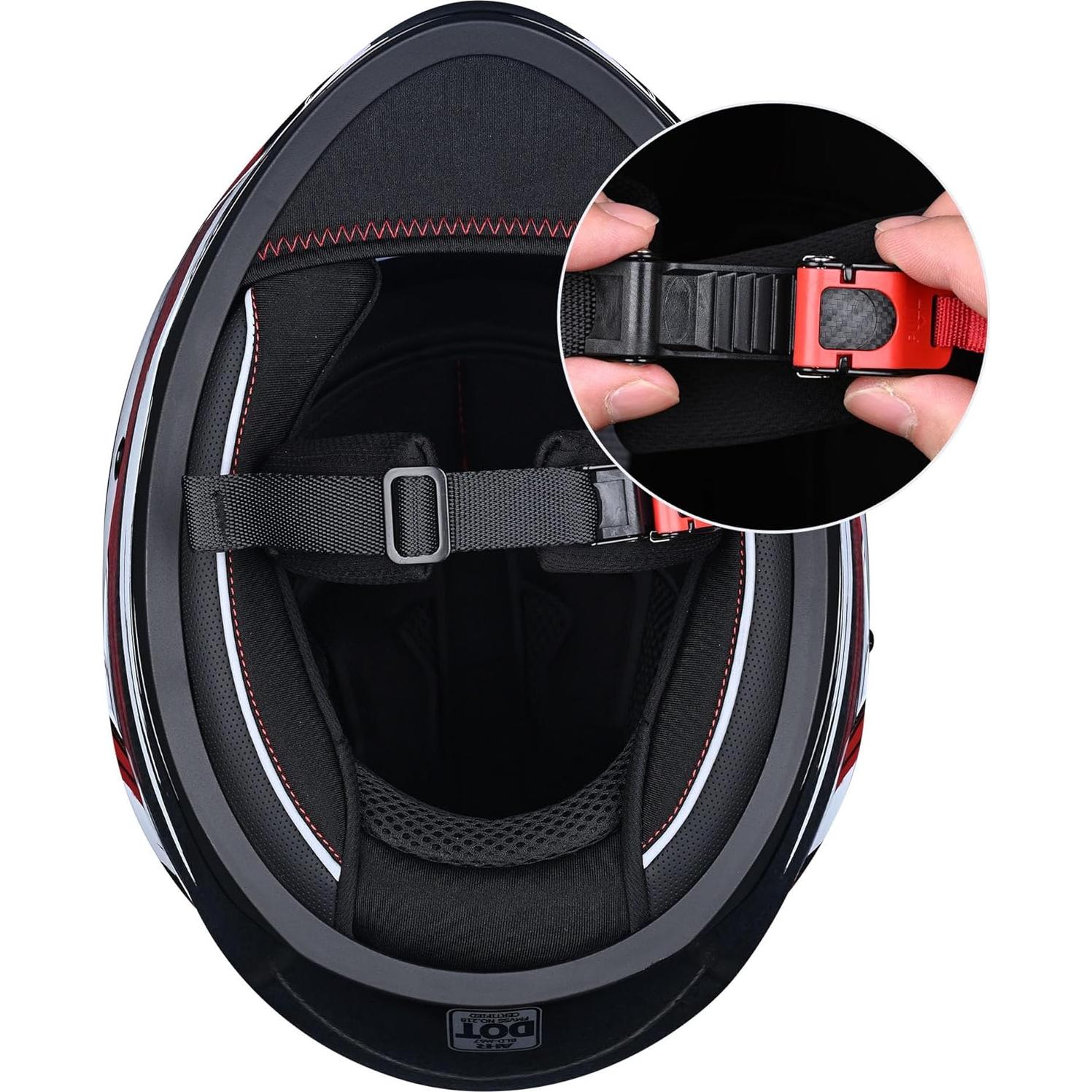 Casco AHR RUN-F1 completo ligero DOT para motocicleta