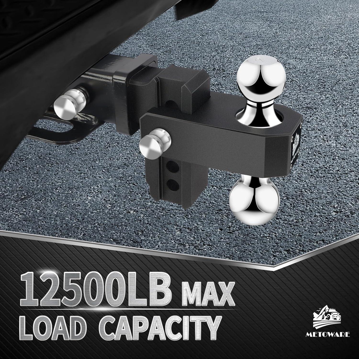 Enganche de Remolque Ajustable METOWARE 10.16 cm Aluminio Negro