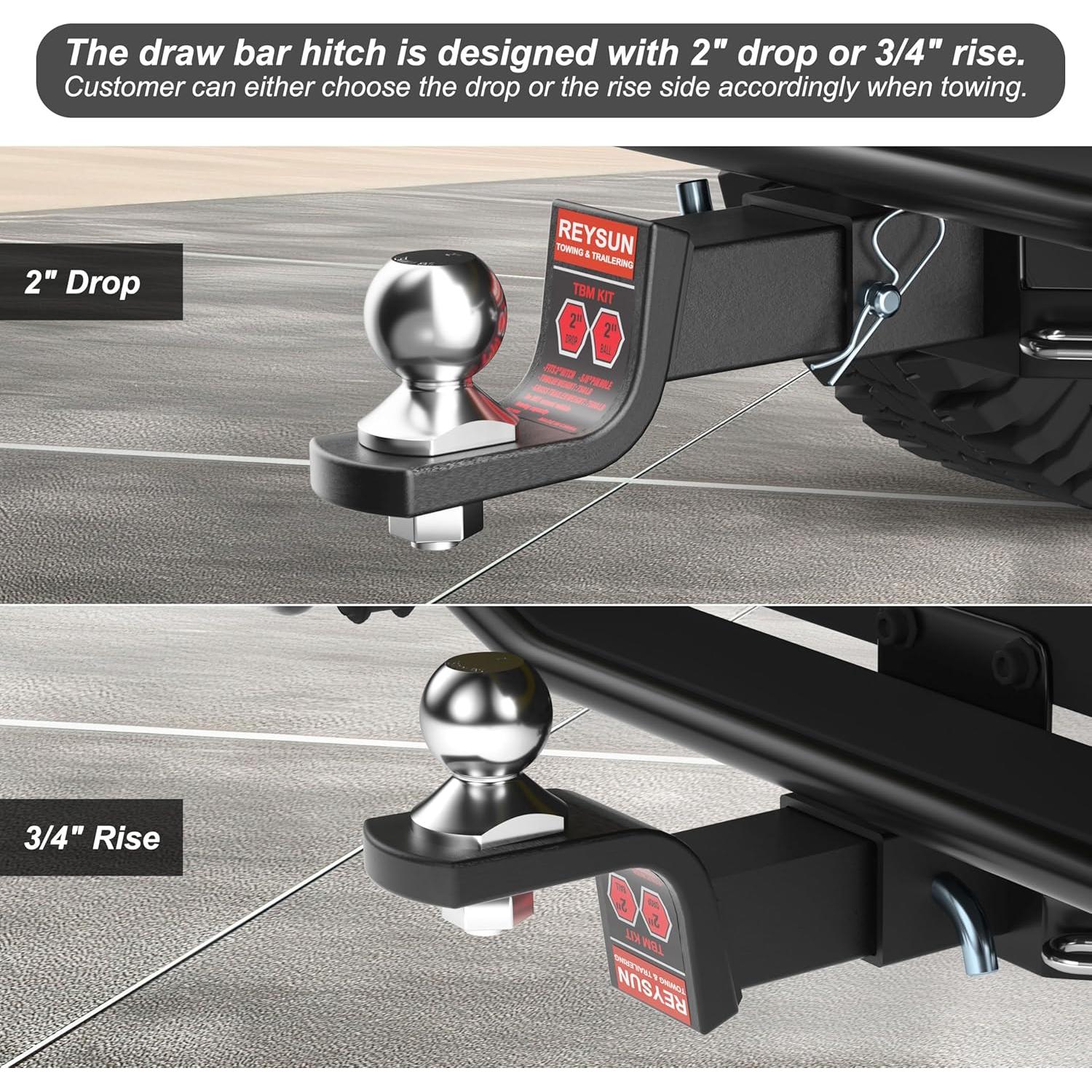 Kit de Montaje de Bola de Remolque REYSUN 2" con Pasador 5/8"