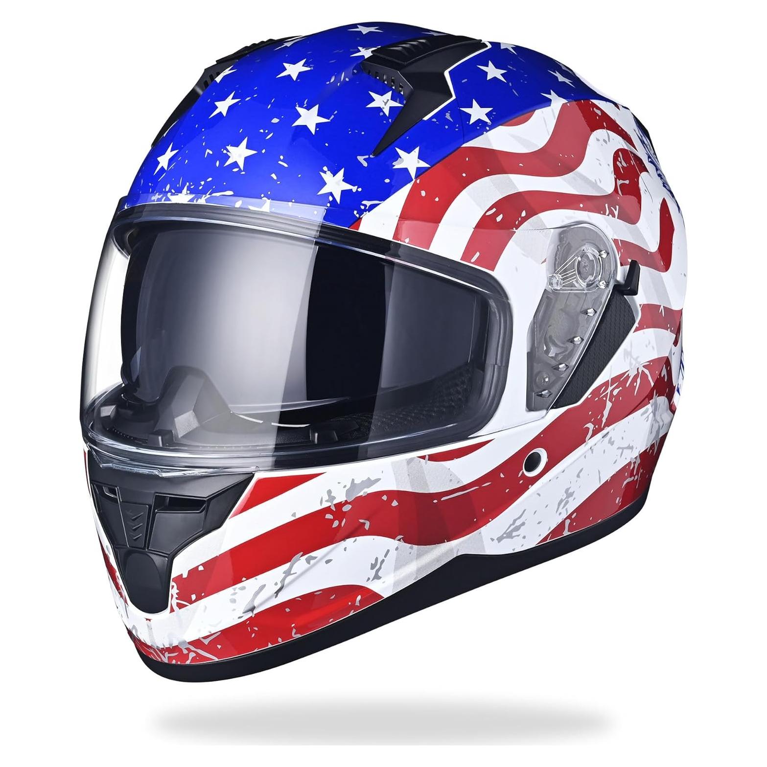 Casco AHR RUN-F1 completo ligero con doble visor negro