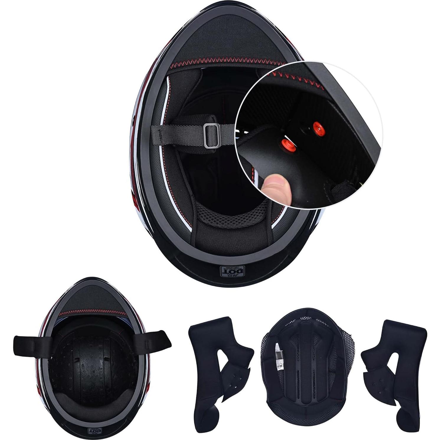 Casco AHR RUN-F1 completo ligero con doble visor negro