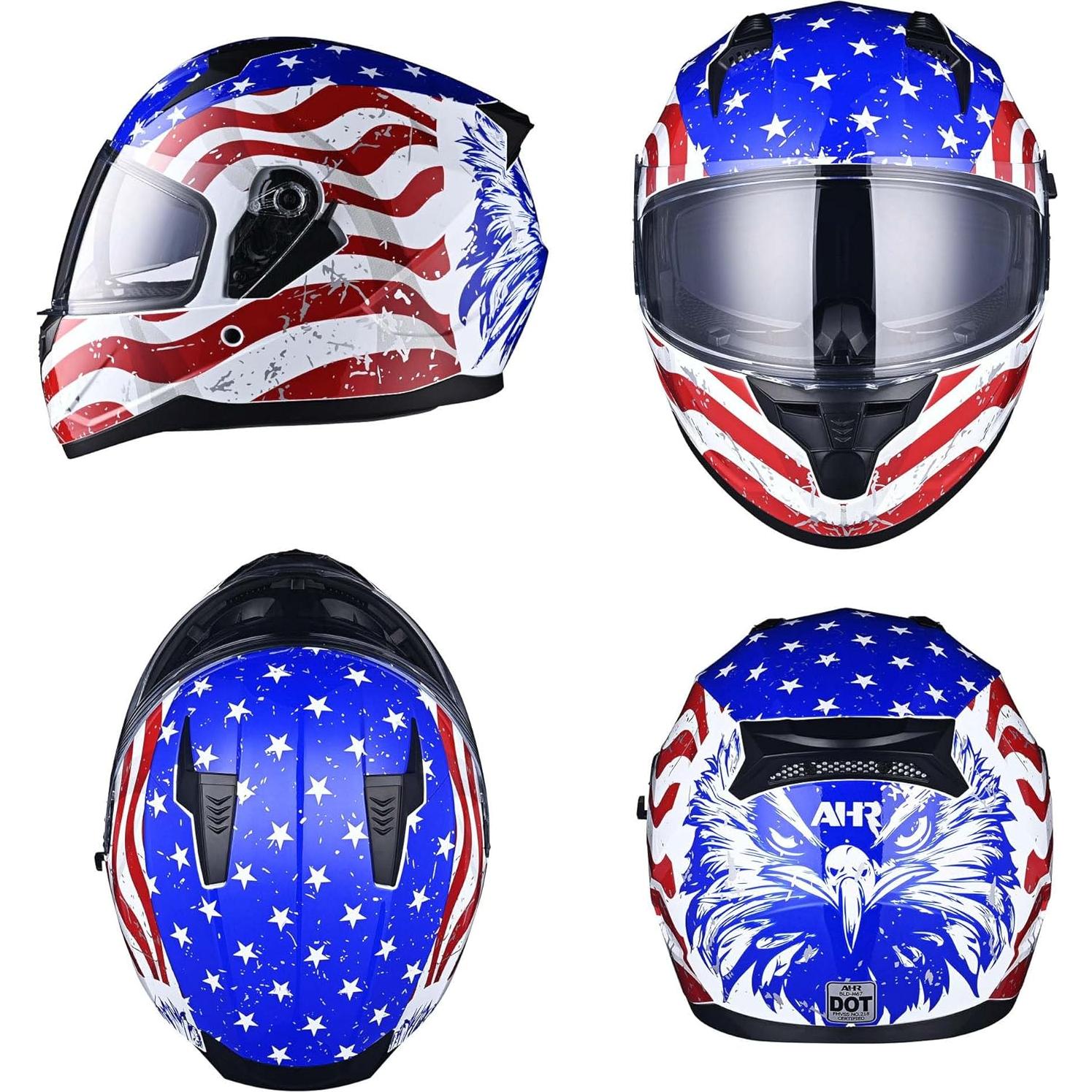 Casco AHR RUN-F1 completo ligero con doble visor negro