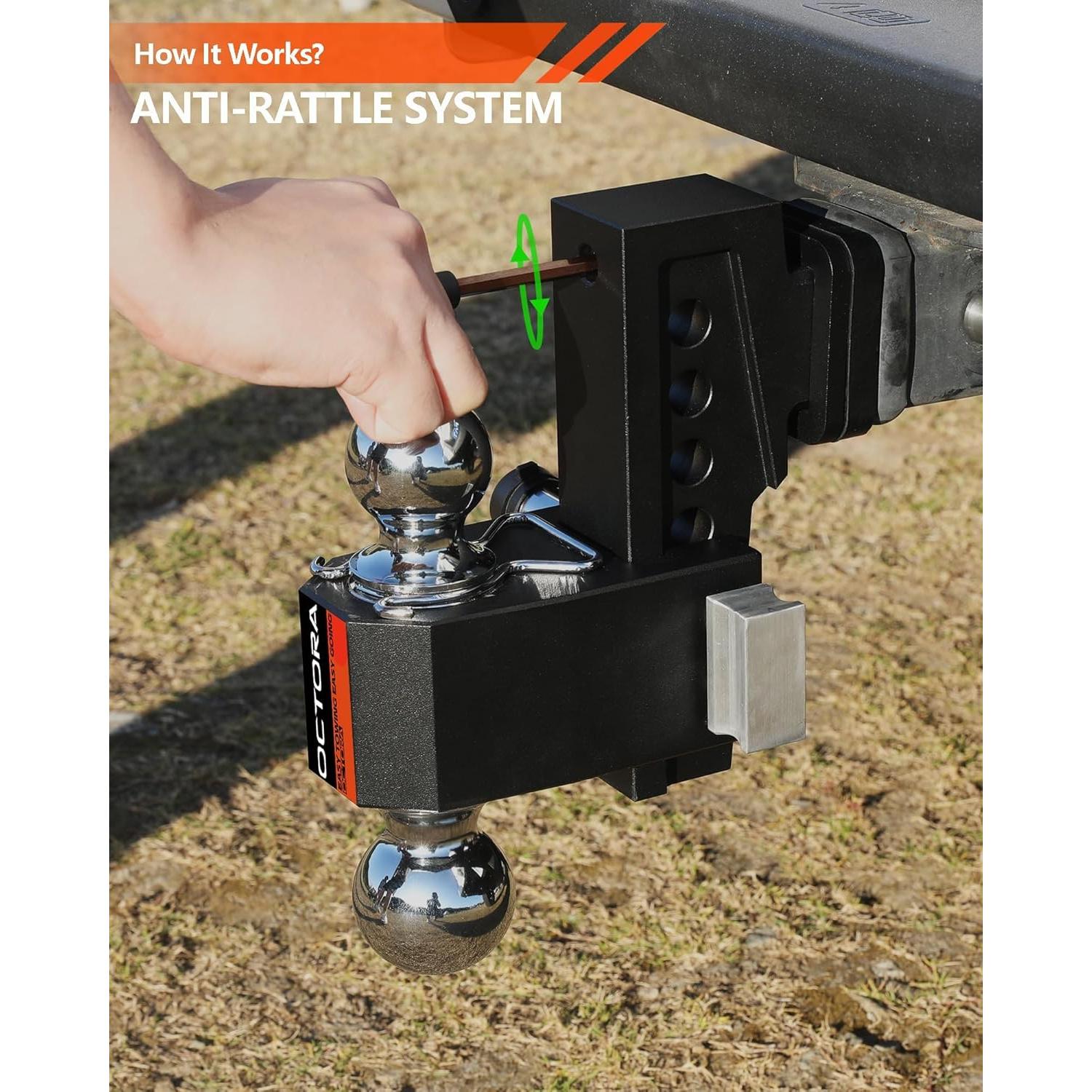 Enganche de Remolque Ajustable OCTORA 912006 5670 KG Negro