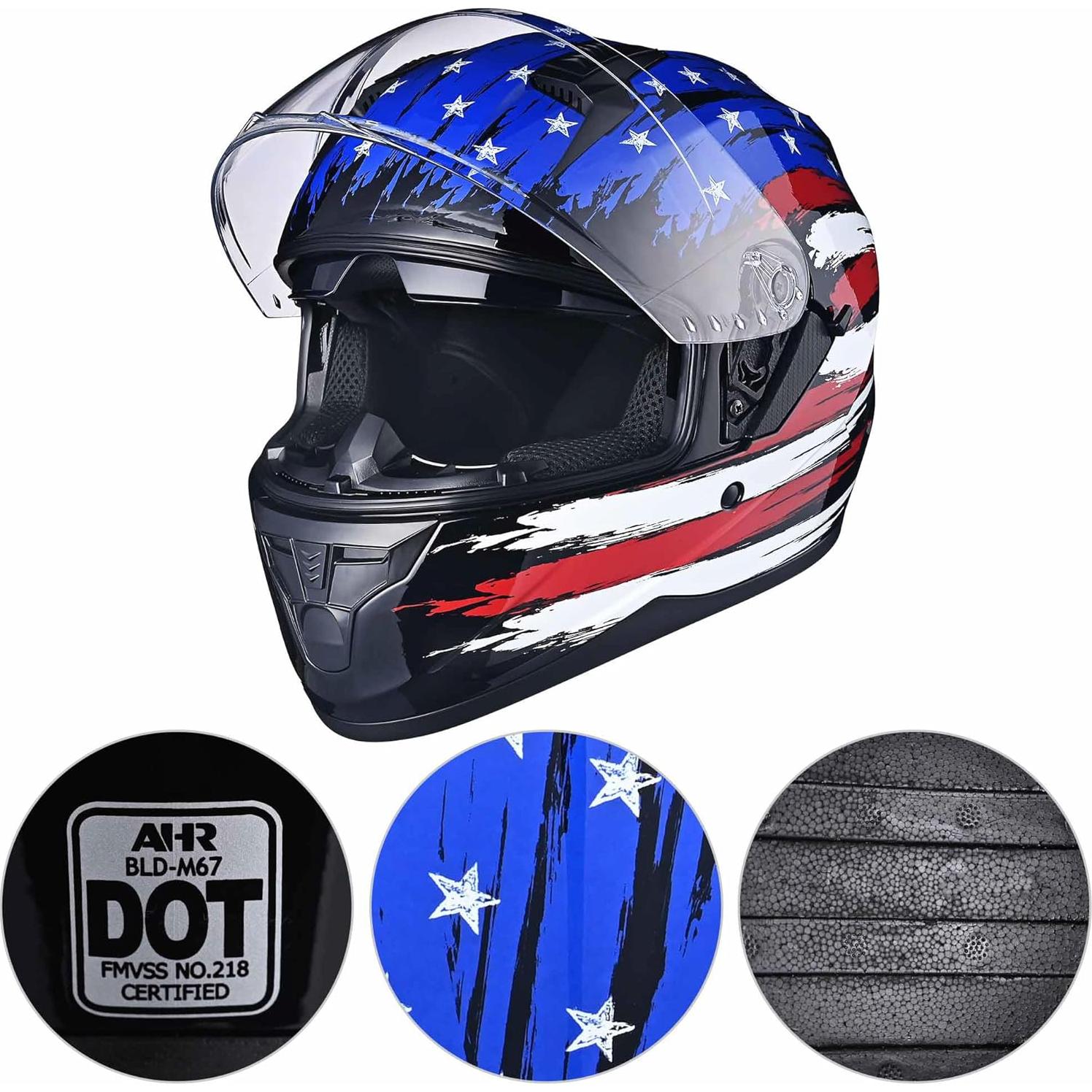 Casco AHR RUN-F1 completo ligero con visores dobles