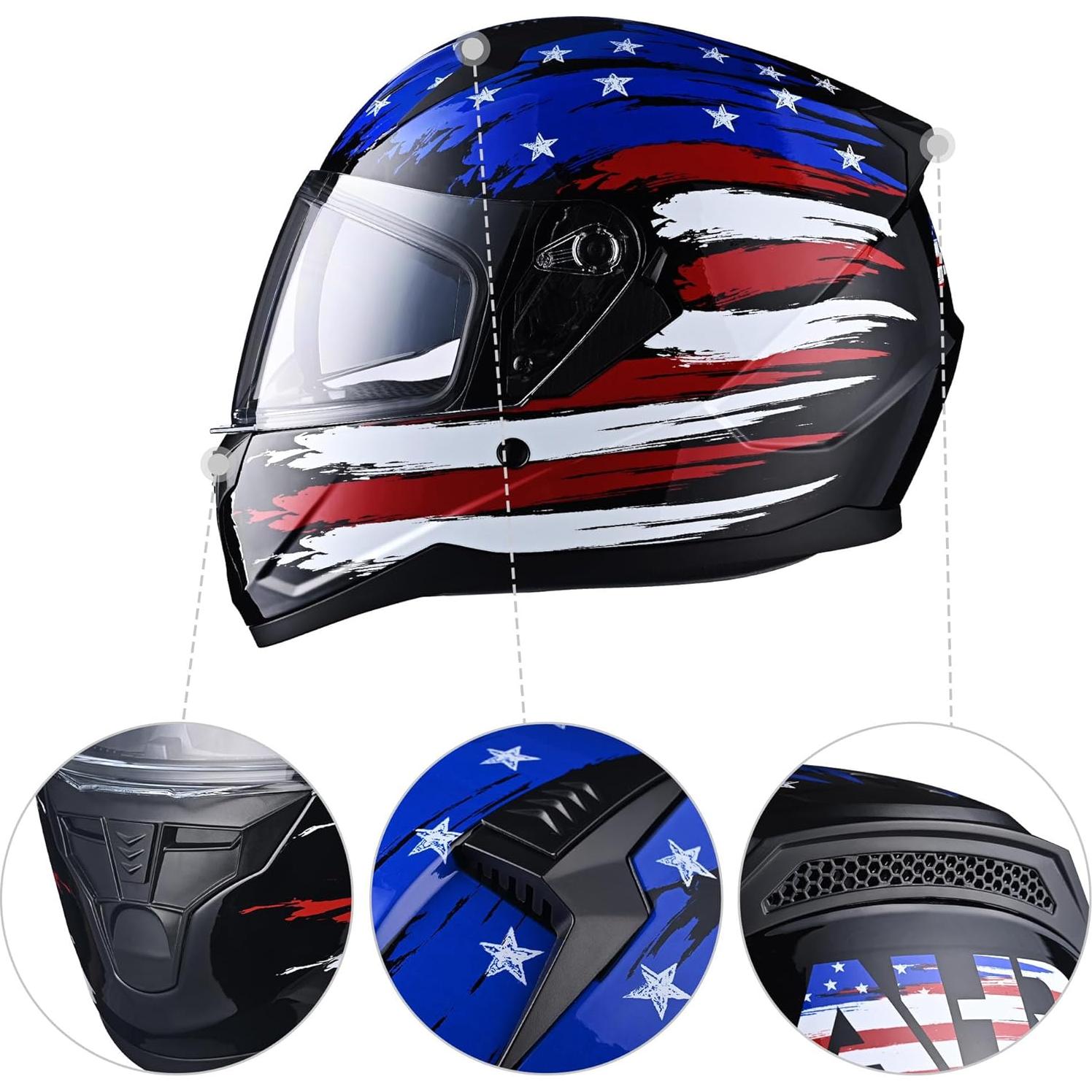 Casco AHR RUN-F1 completo ligero con visores dobles