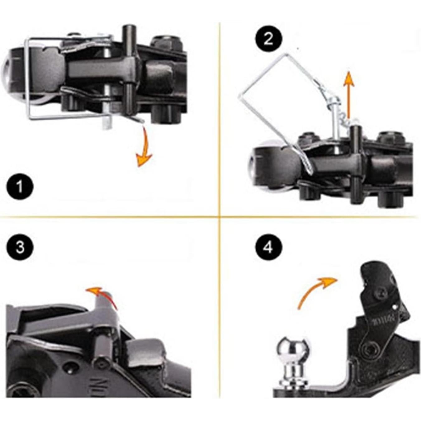 Enganche de Pintle Qiby QB-002A con Bola de 5 cm, 7260 kg