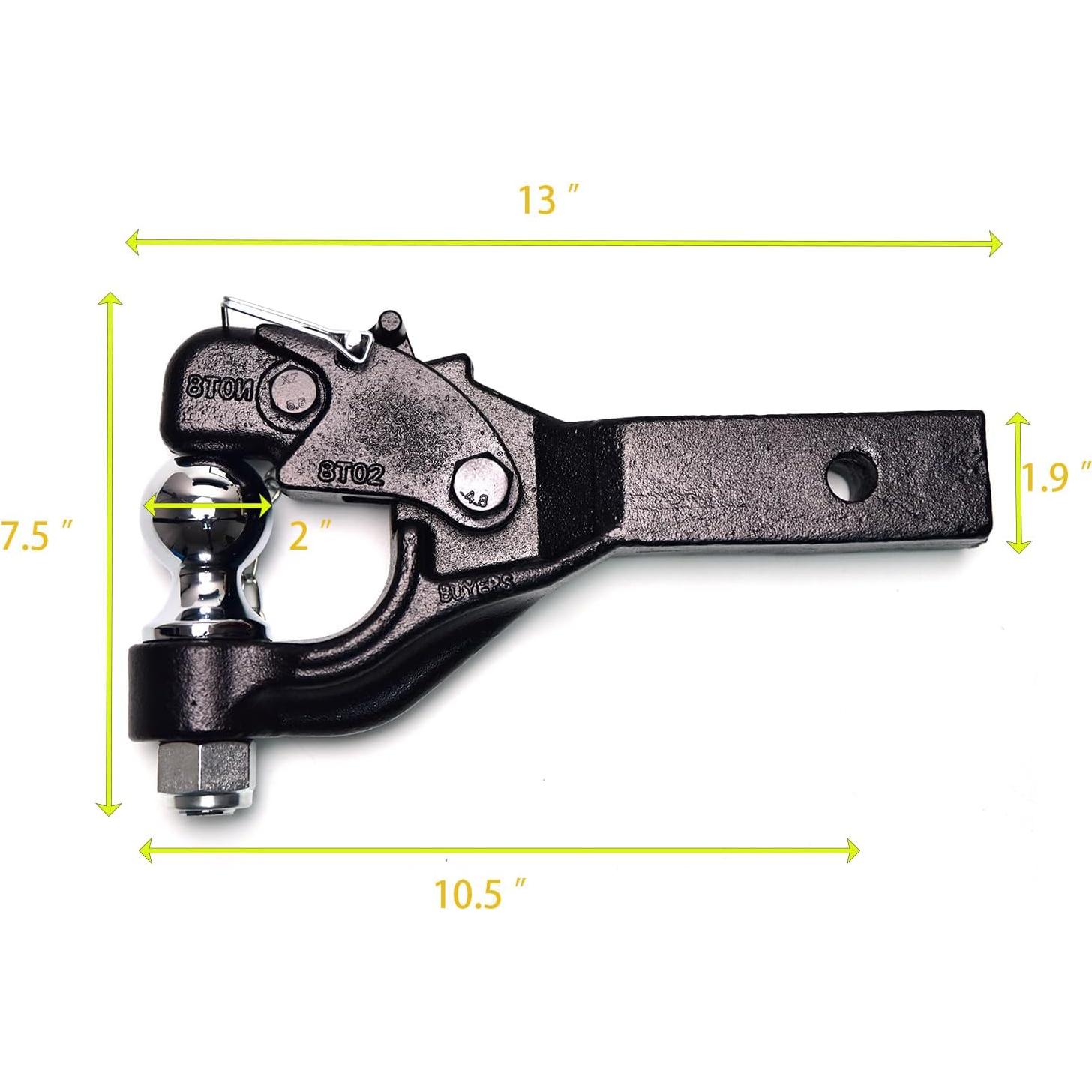 Enganche de Pintle Qiby QB-002A con Bola de 5 cm, 7260 kg