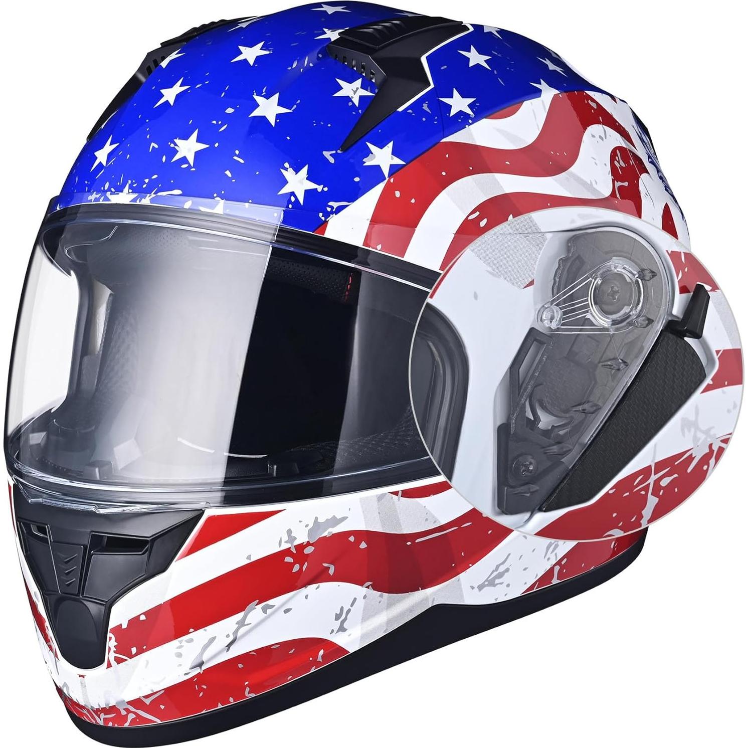 Casco AHR RUN-F1 para motocicleta, ligero y seguro, negro