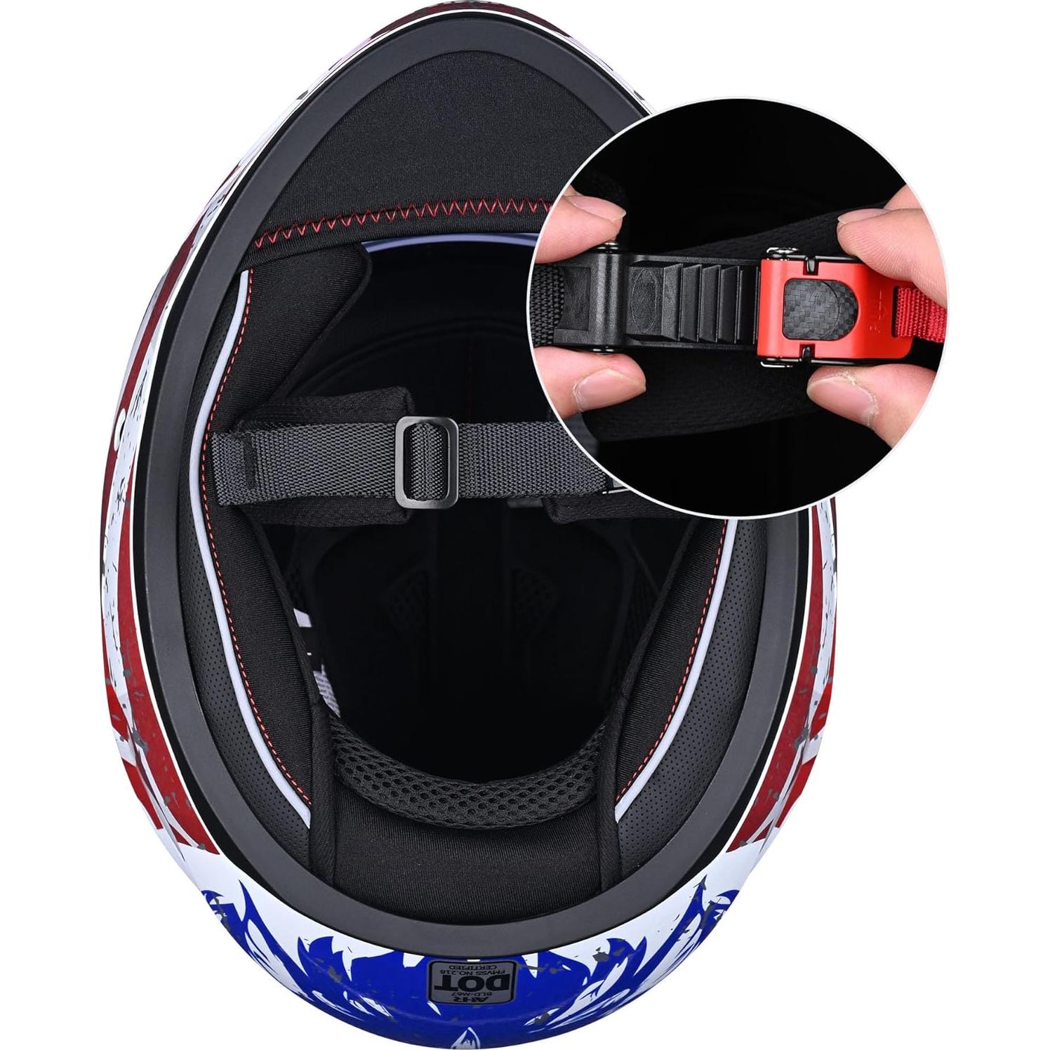 Casco AHR RUN-F1 para motocicleta, ligero y seguro, negro