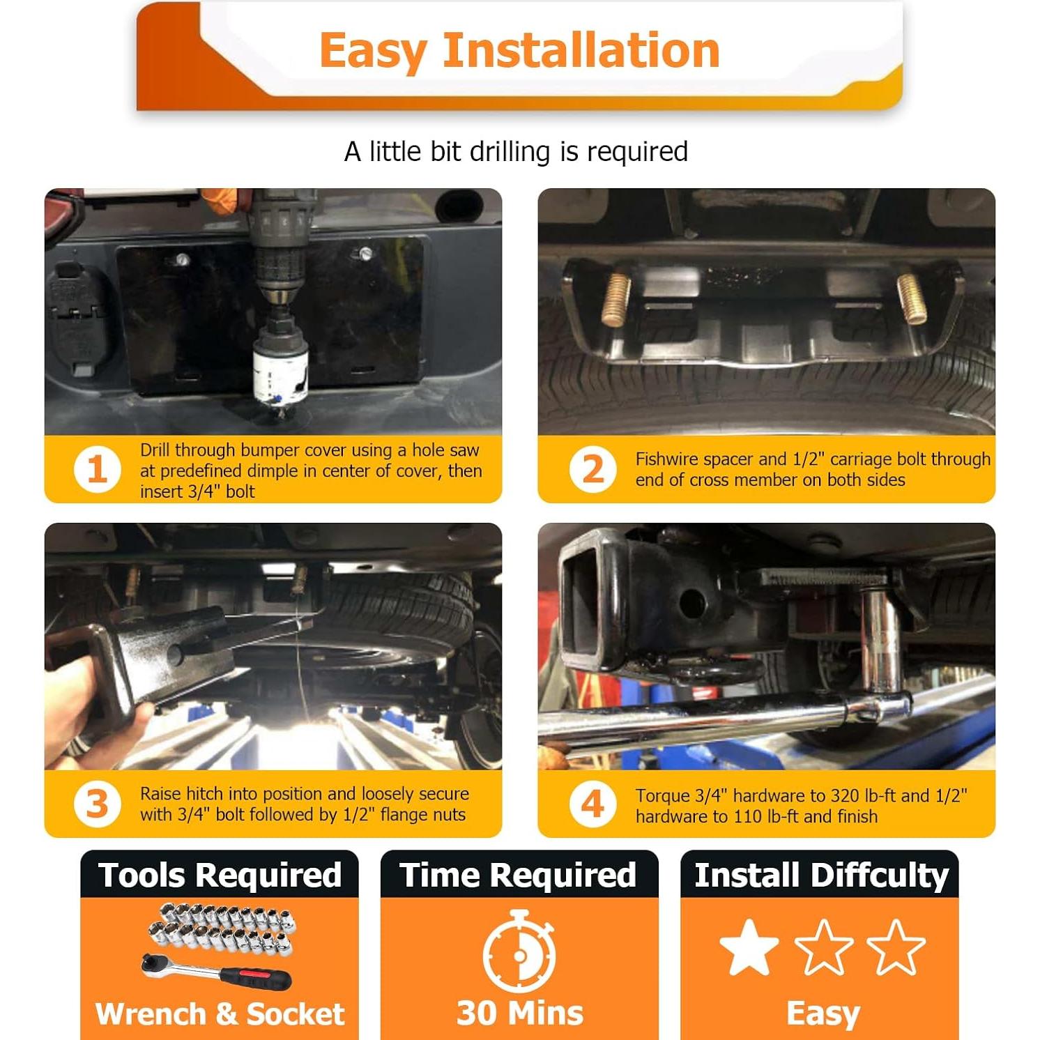 Enganche Trasero Clase 3 WeiSen 2" para Jeep Gladiator 2020-2025