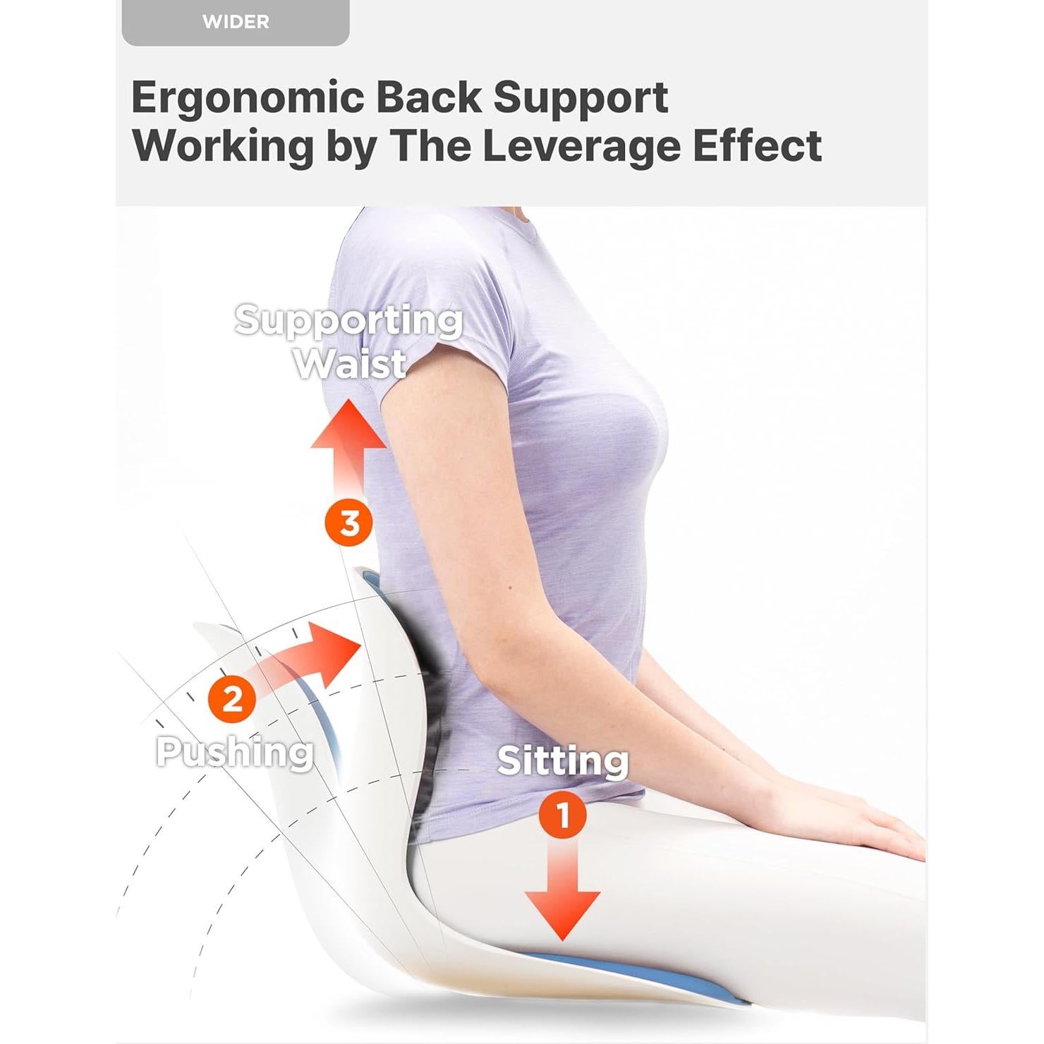 Silla Ergonómica Curble Wider Azul - Soporte Lumbar y Postura