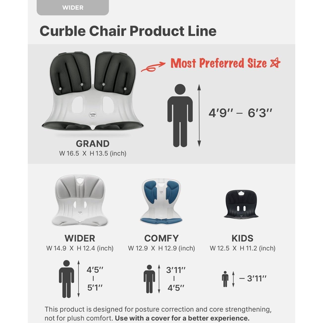 Silla Ergonómica Curble Wider Azul - Soporte Lumbar y Postura