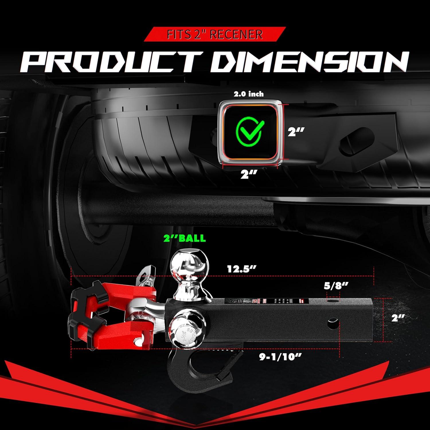 Soporte de Enganche Tri Ball XPE 2" con Grillete 10,000 LBS