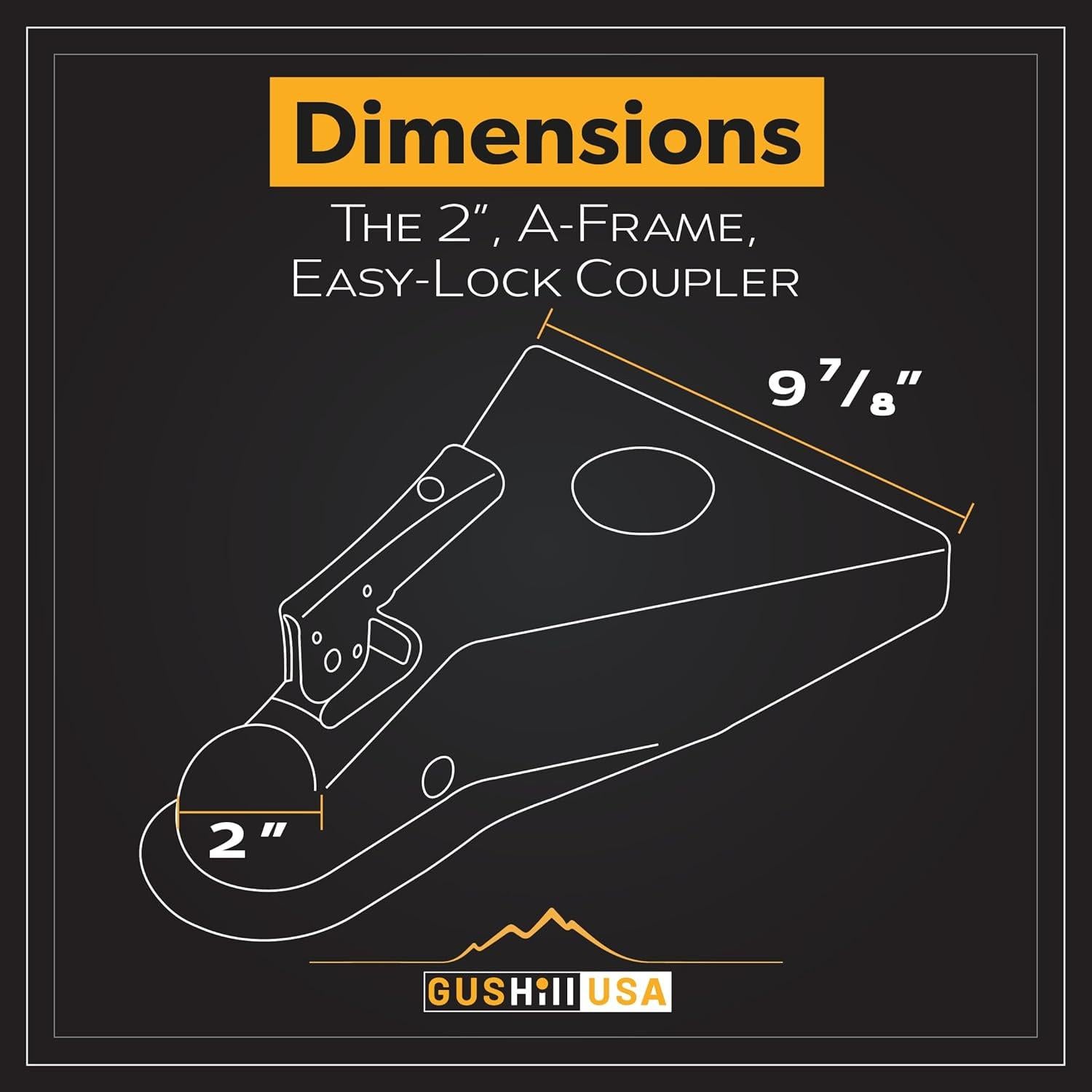 Acoplador de Remolque en A GusHill GH25210 2268 kg Negro