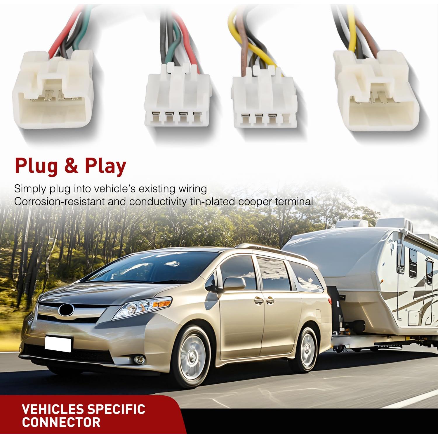 Arnés de Cableado para Remolque Nilight 4 Pines Toyota Sienna 2004-2010