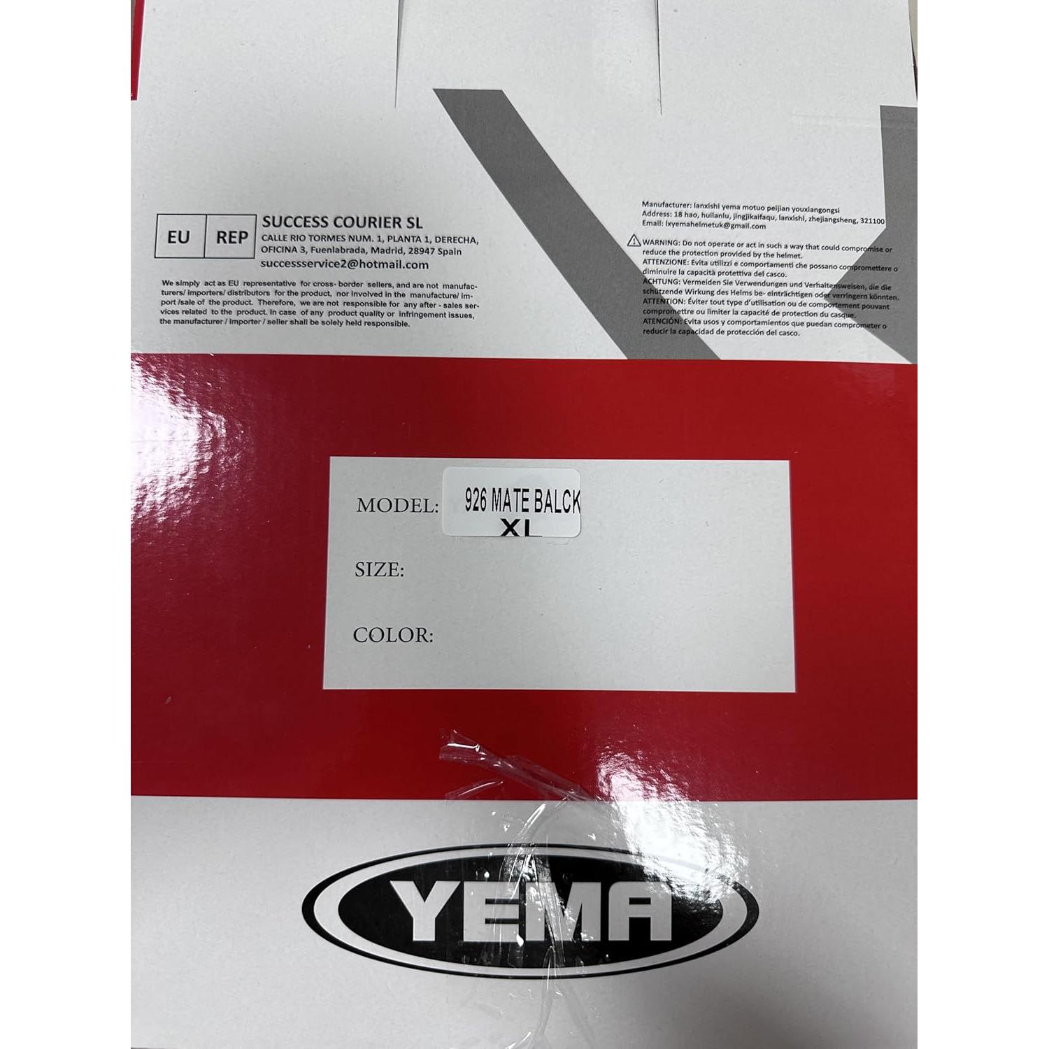 YEMA Casco Modular para Motocicleta YM-926 Negro Mate