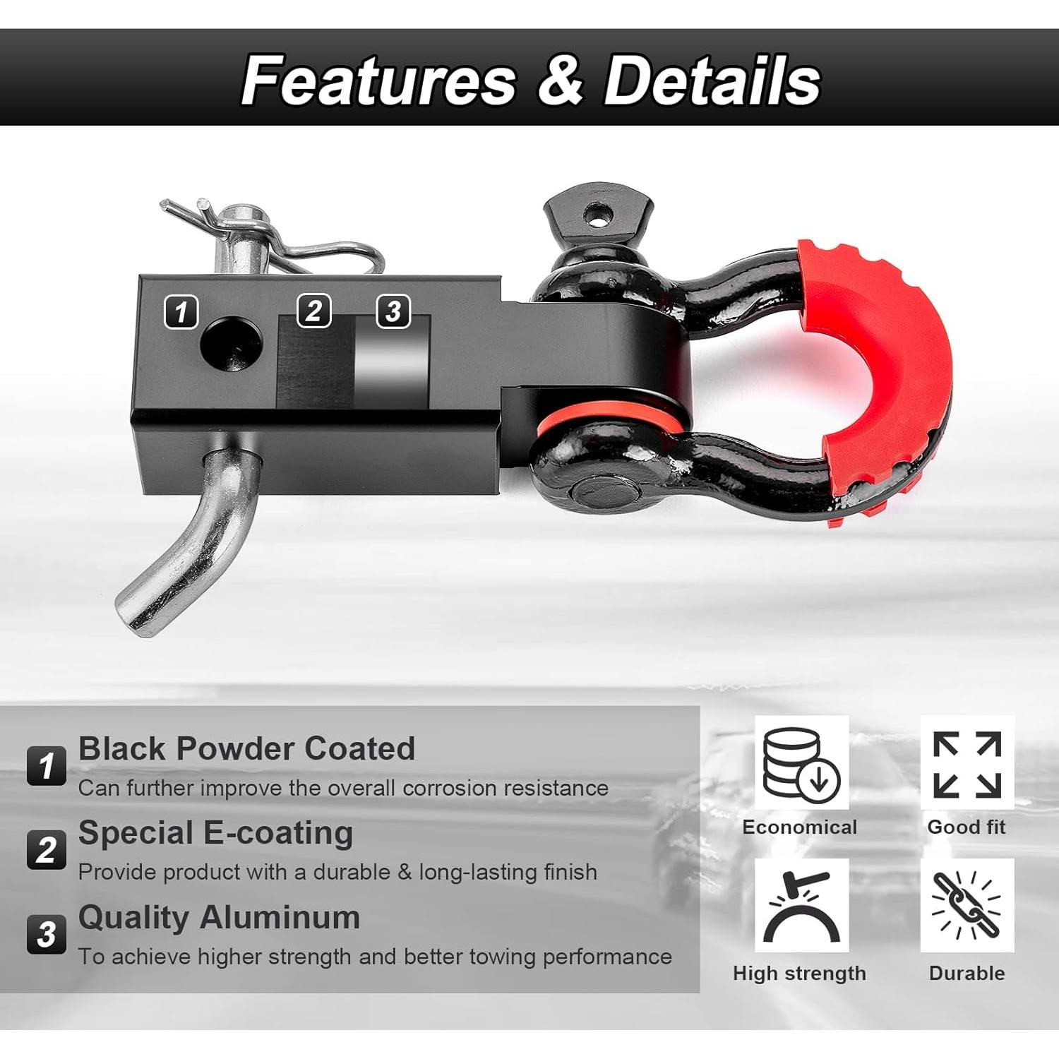 Enganche trasero de remolque ROMELACK 2" con grillete D 3/4"