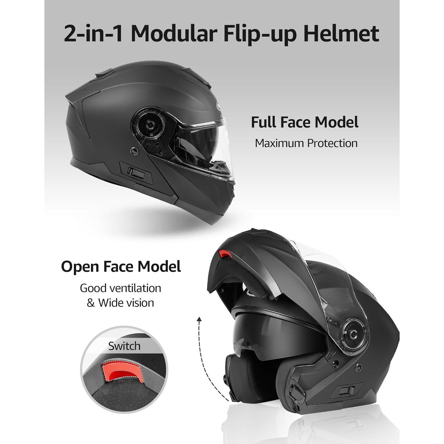 Casco Modular YEMA YM-926 para Motocicleta Doble Lente