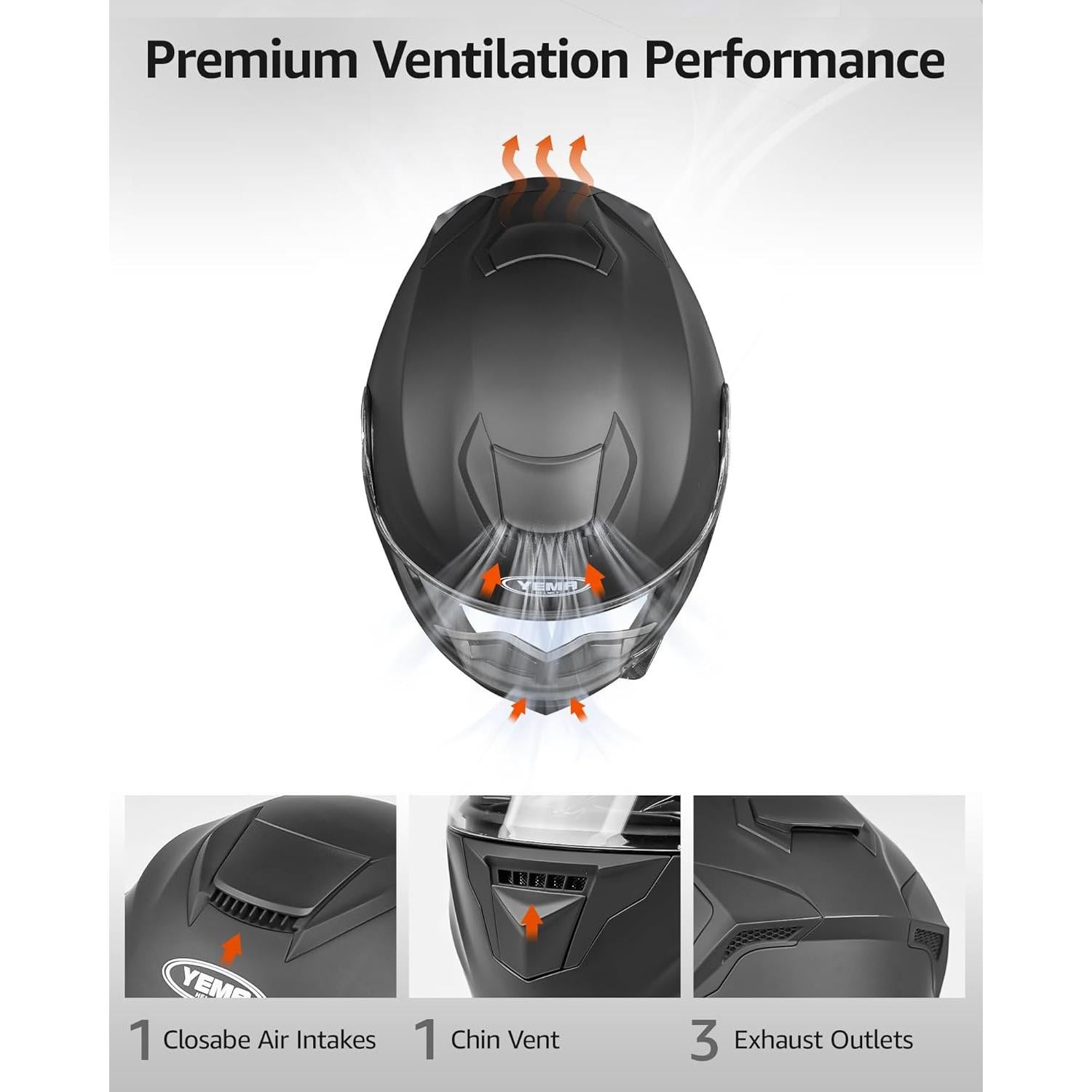 Casco Modular YEMA YM-926 para Motocicleta Doble Lente