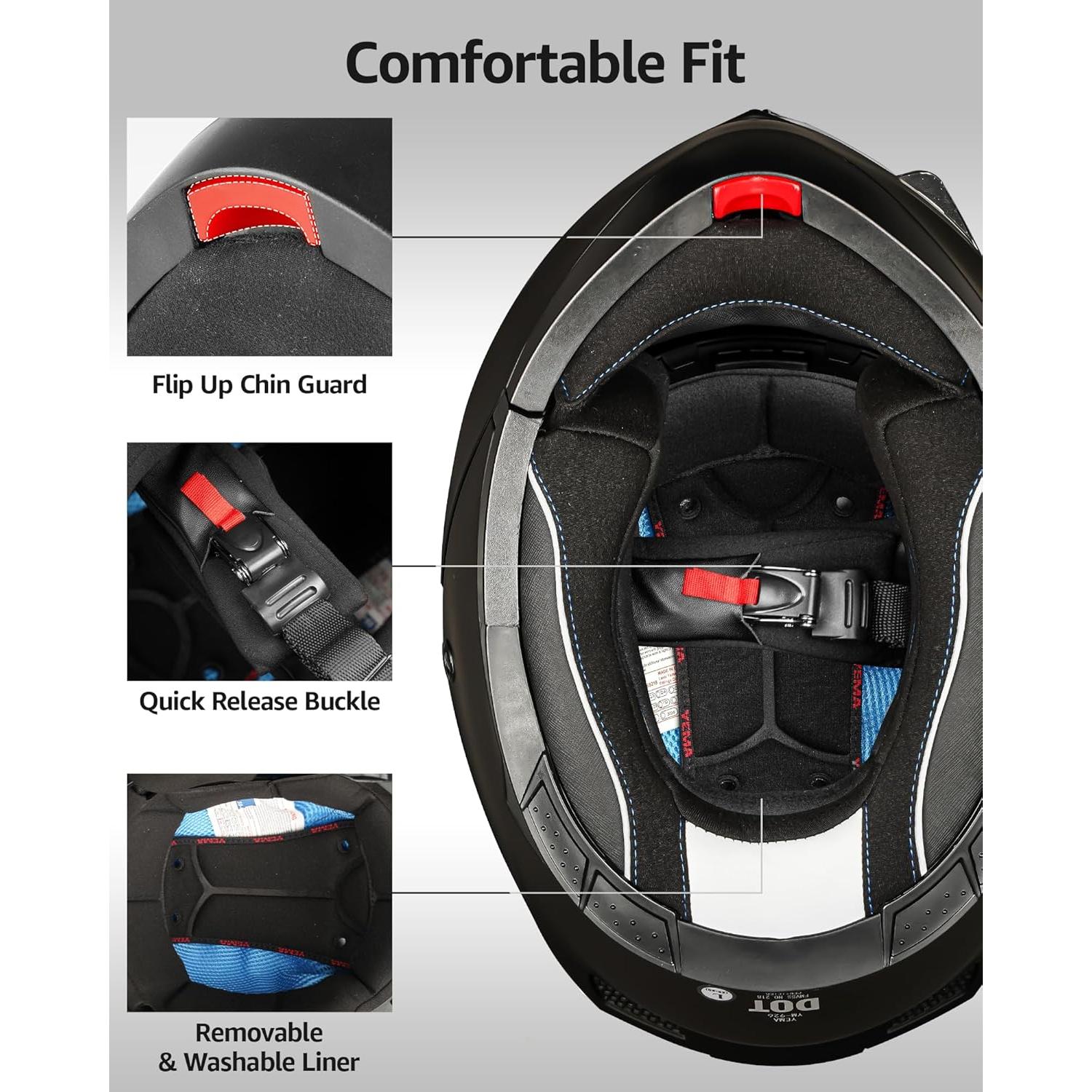 Casco Modular YEMA YM-926 para Motocicleta Doble Lente