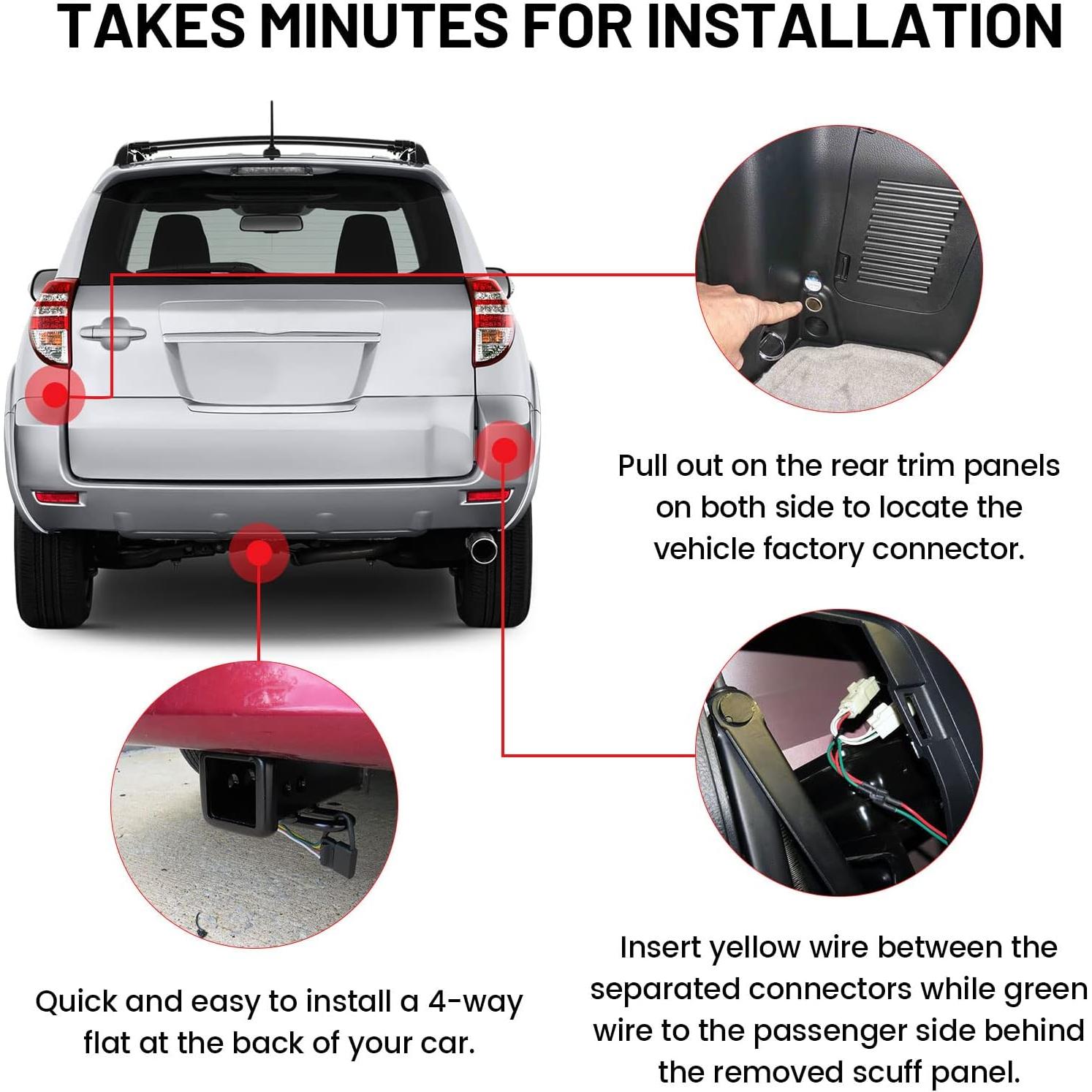 Arnés de Cableado de Remolque MECMO 4 Pines para Toyota RAV4 2006-2012