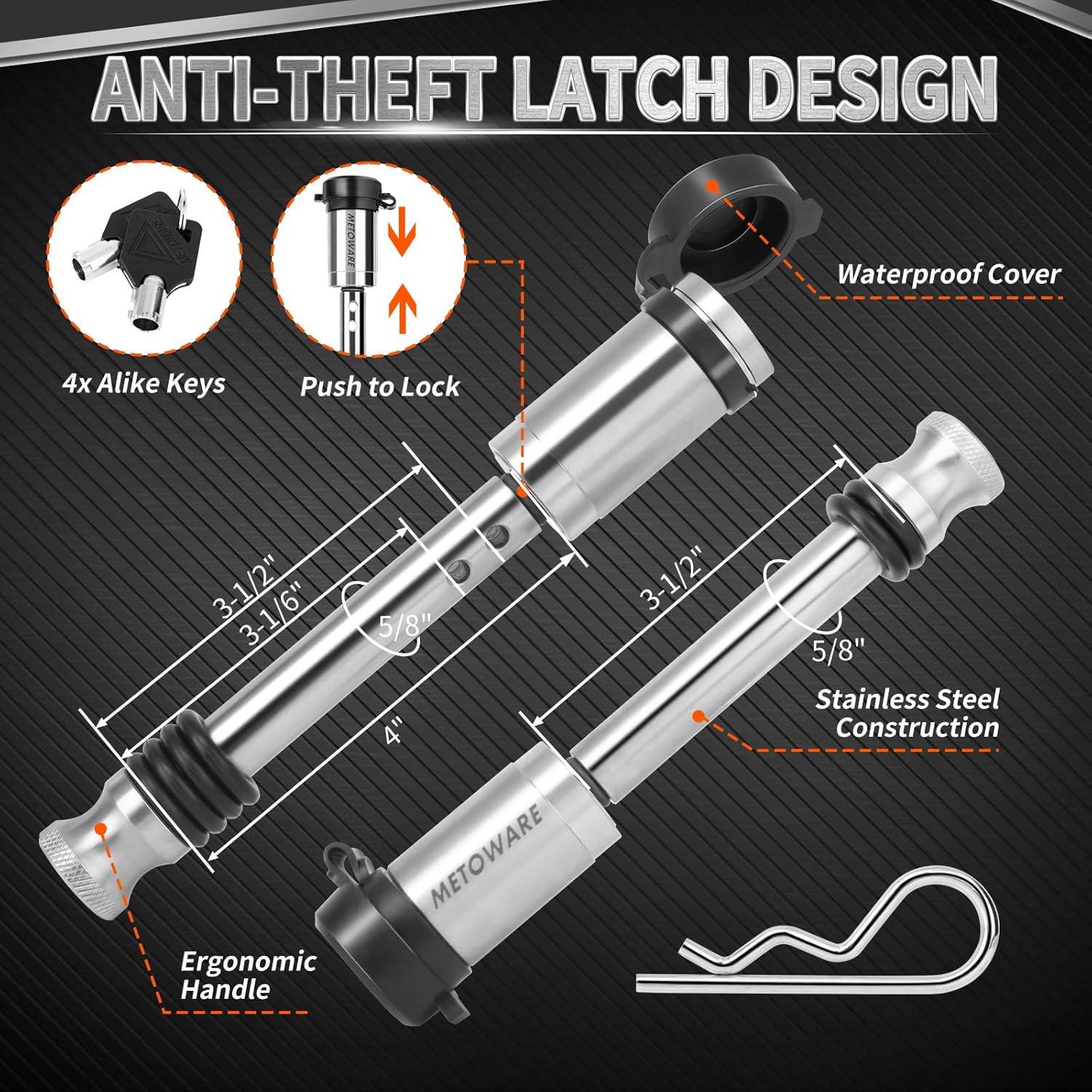 Enganche de Remolque Ajustable METOWARE 6" Aluminio 3628.74 KG