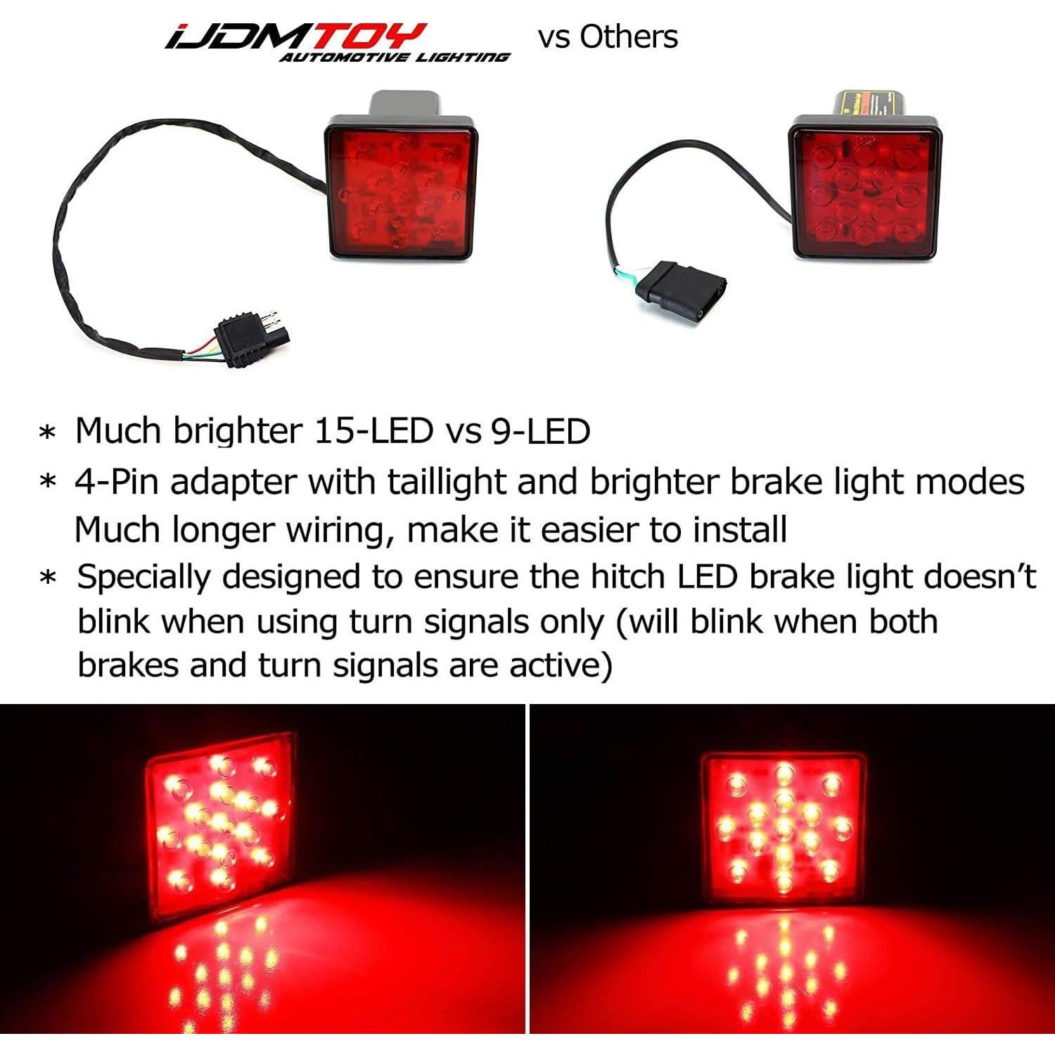 Luz de Freno de Remolque iJDMTOY 15 LED Ahumada 15.24 cm