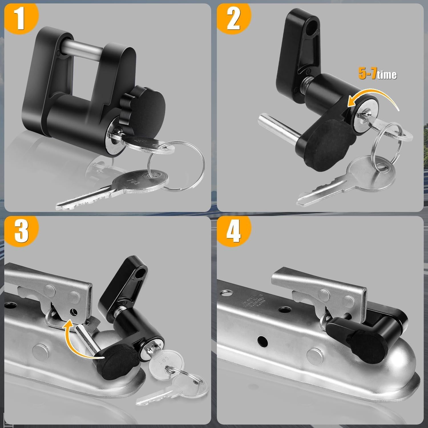Cerradura de Acoplador de Remolque Xuanxi Star con Tapa de Goma