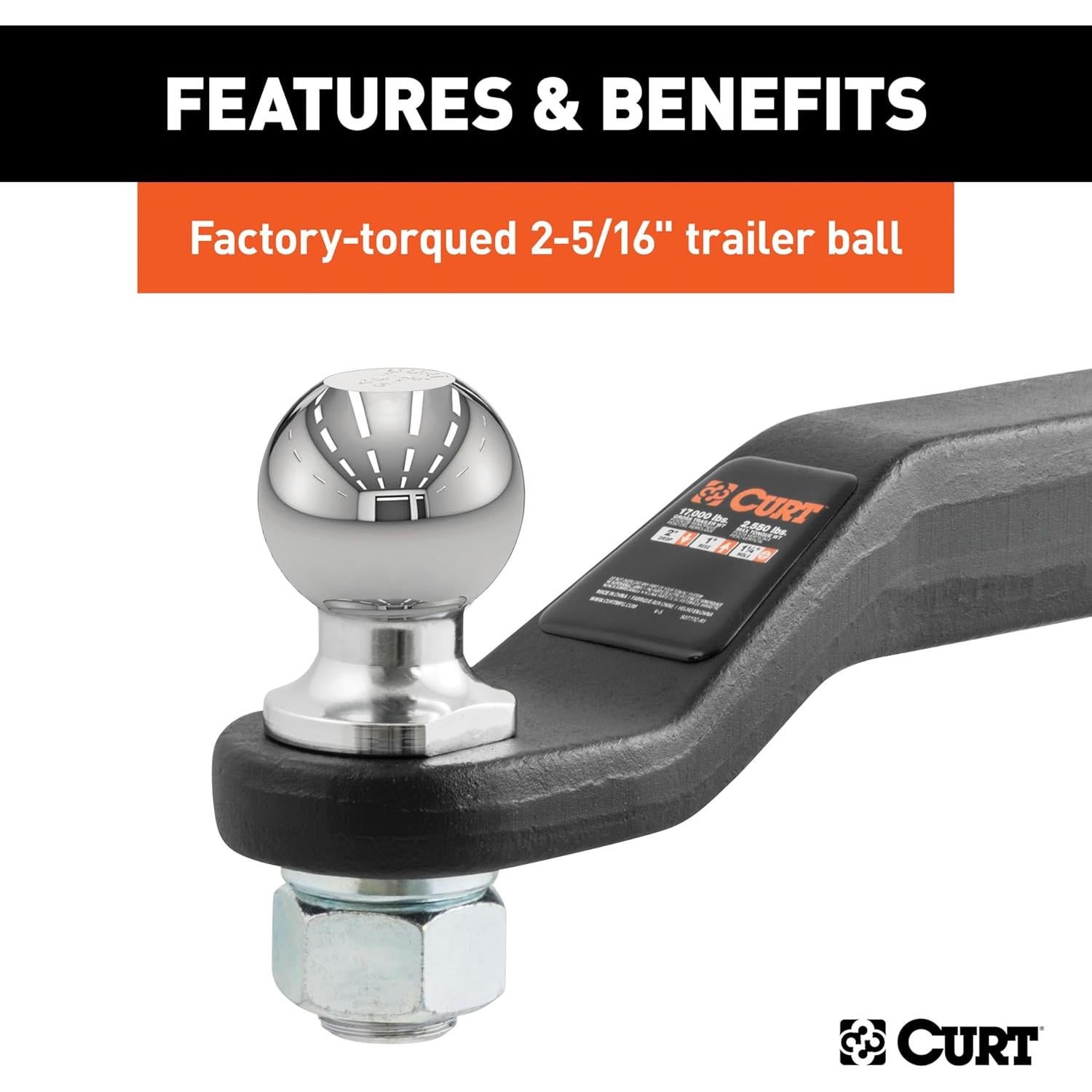 Soporte de Enganche de Remolque CURT 45331 6804 kg 2-5/16"