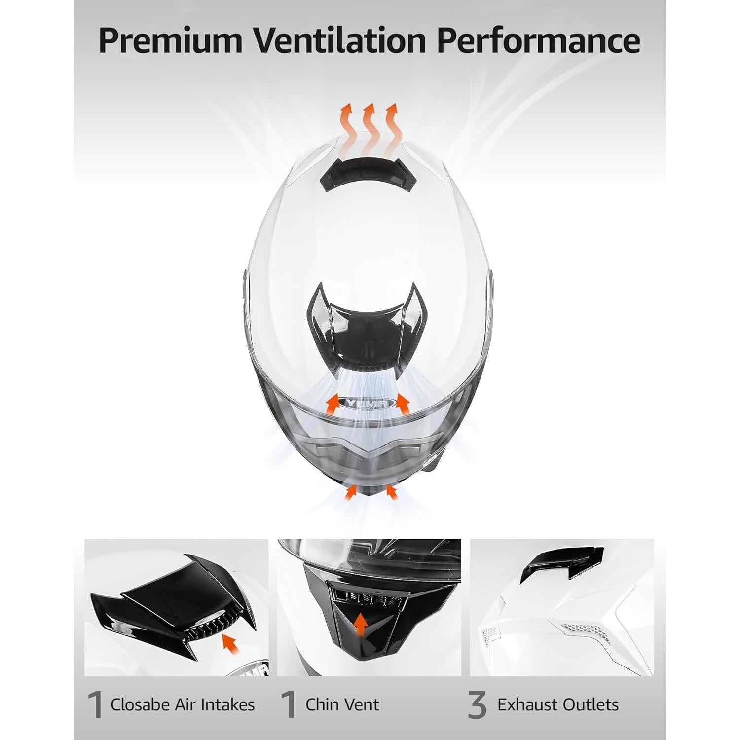 Casco Modular YEMA YM-926 Negro Mate Doble Lente
