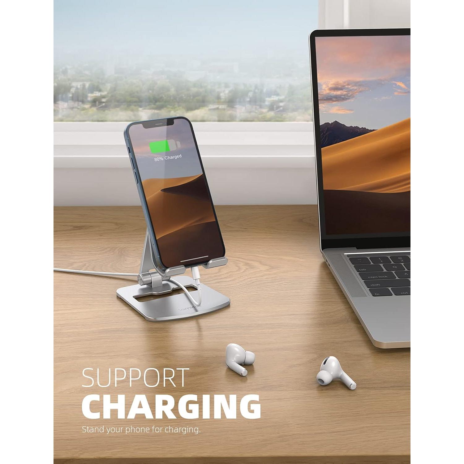 Soporte de Teléfono Lamicall DP11-EU-S Aluminio Plata Ajustable