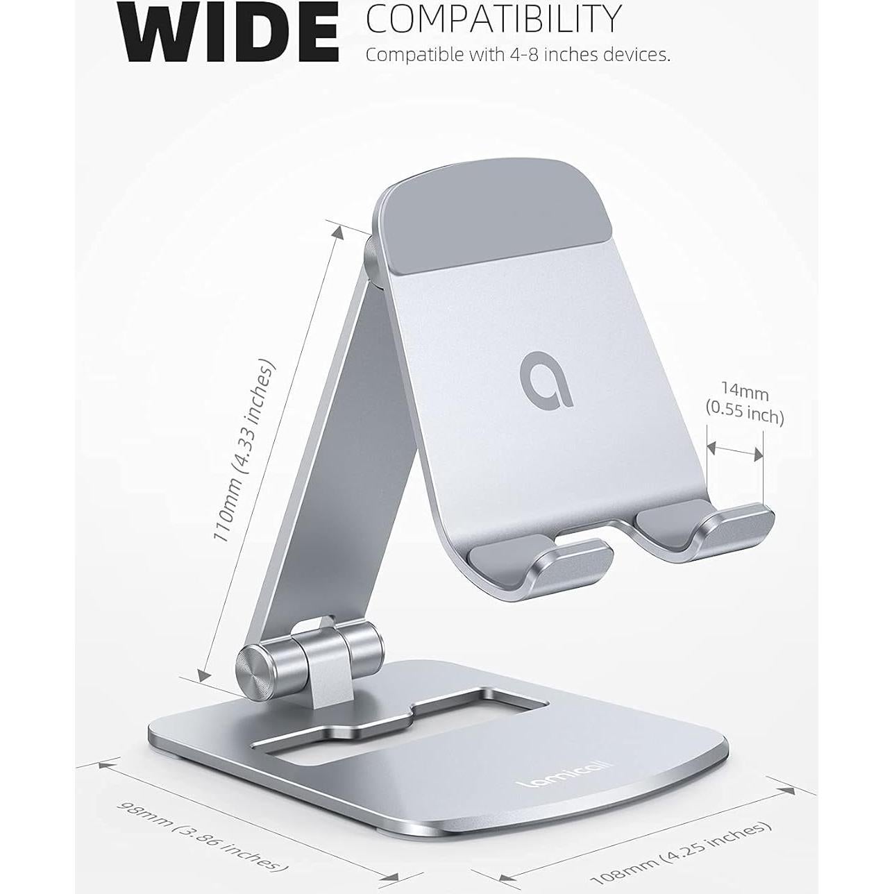 Soporte de Teléfono Lamicall DP11-EU-S Aluminio Plata Ajustable