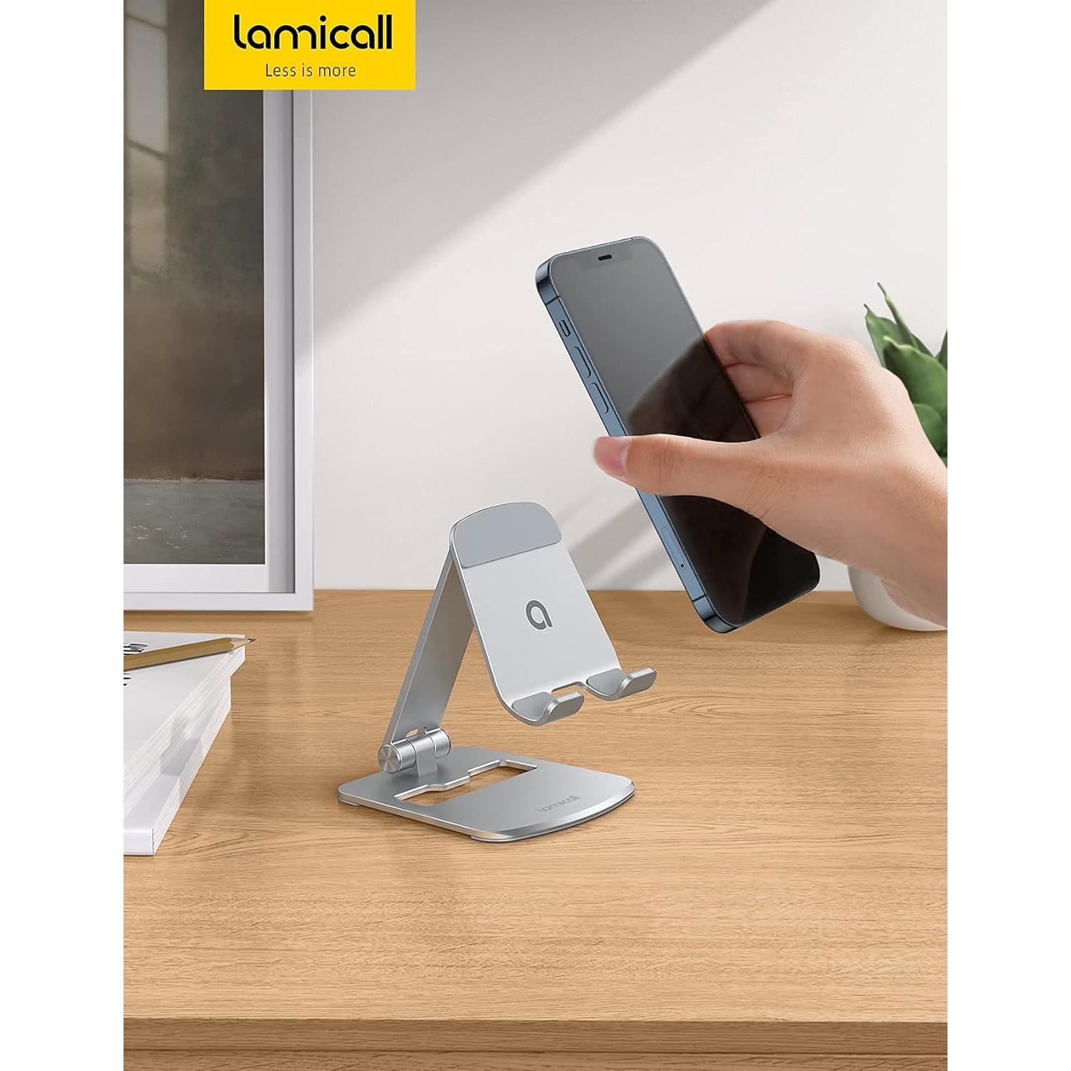 Soporte de Teléfono Lamicall DP11-EU-S Aluminio Plata Ajustable