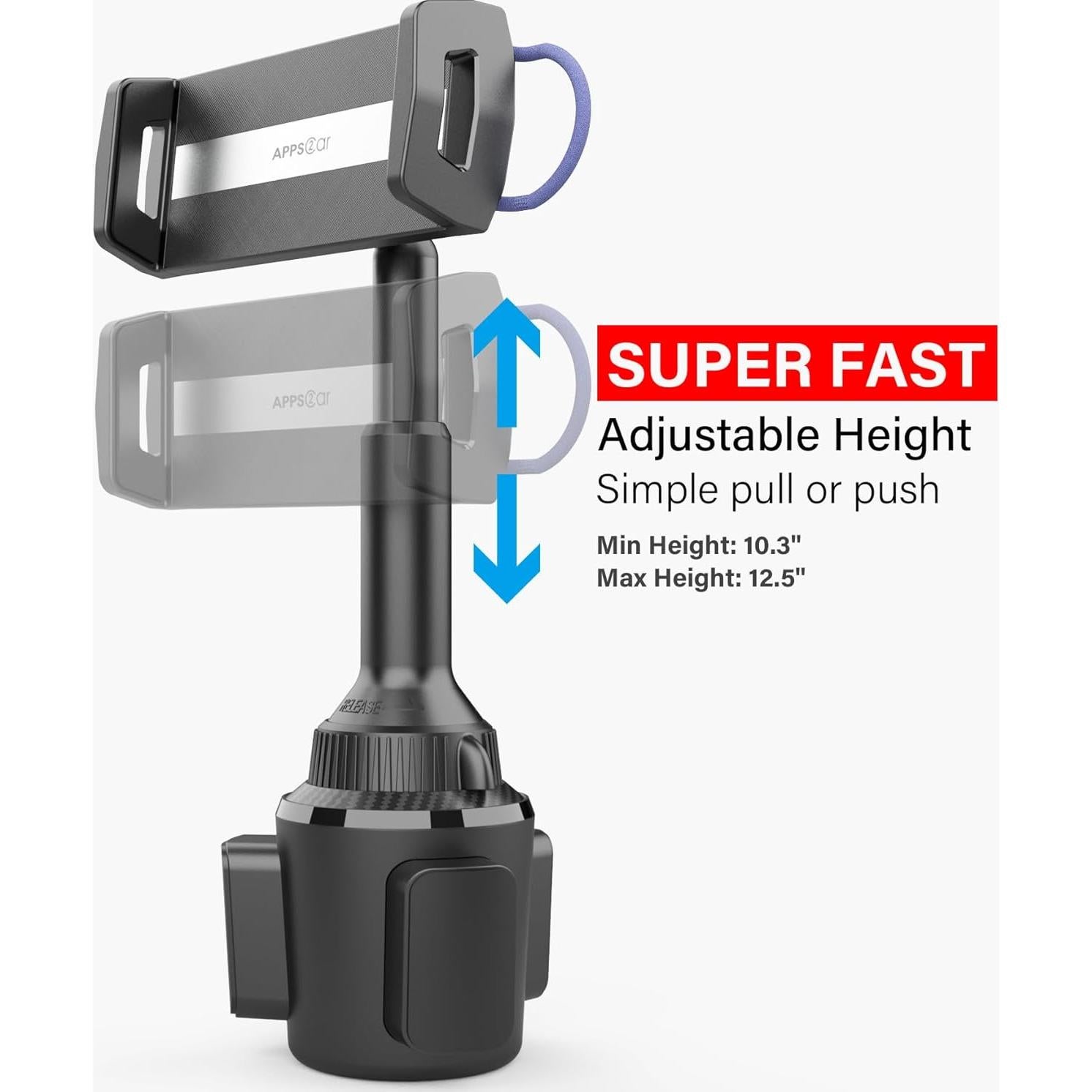 Soporte para Tablet en Portavasos APPS2Car IP3 Ajustable Negro