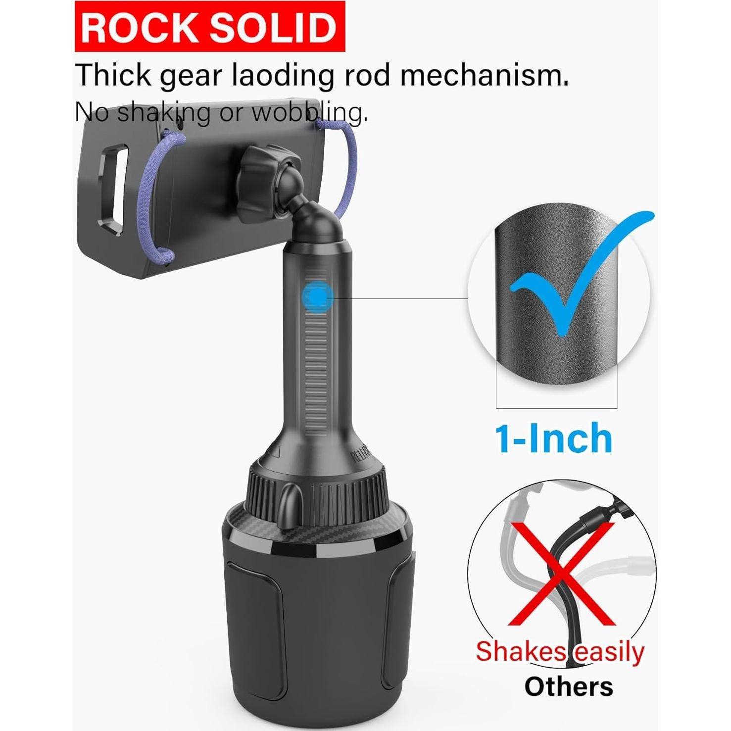 Soporte para Tablet en Portavasos APPS2Car IP3 Ajustable Negro