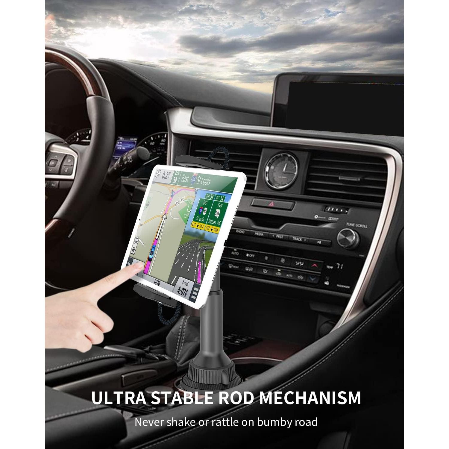 Soporte para Tablet en Portavasos APPS2Car IP3 Ajustable Negro