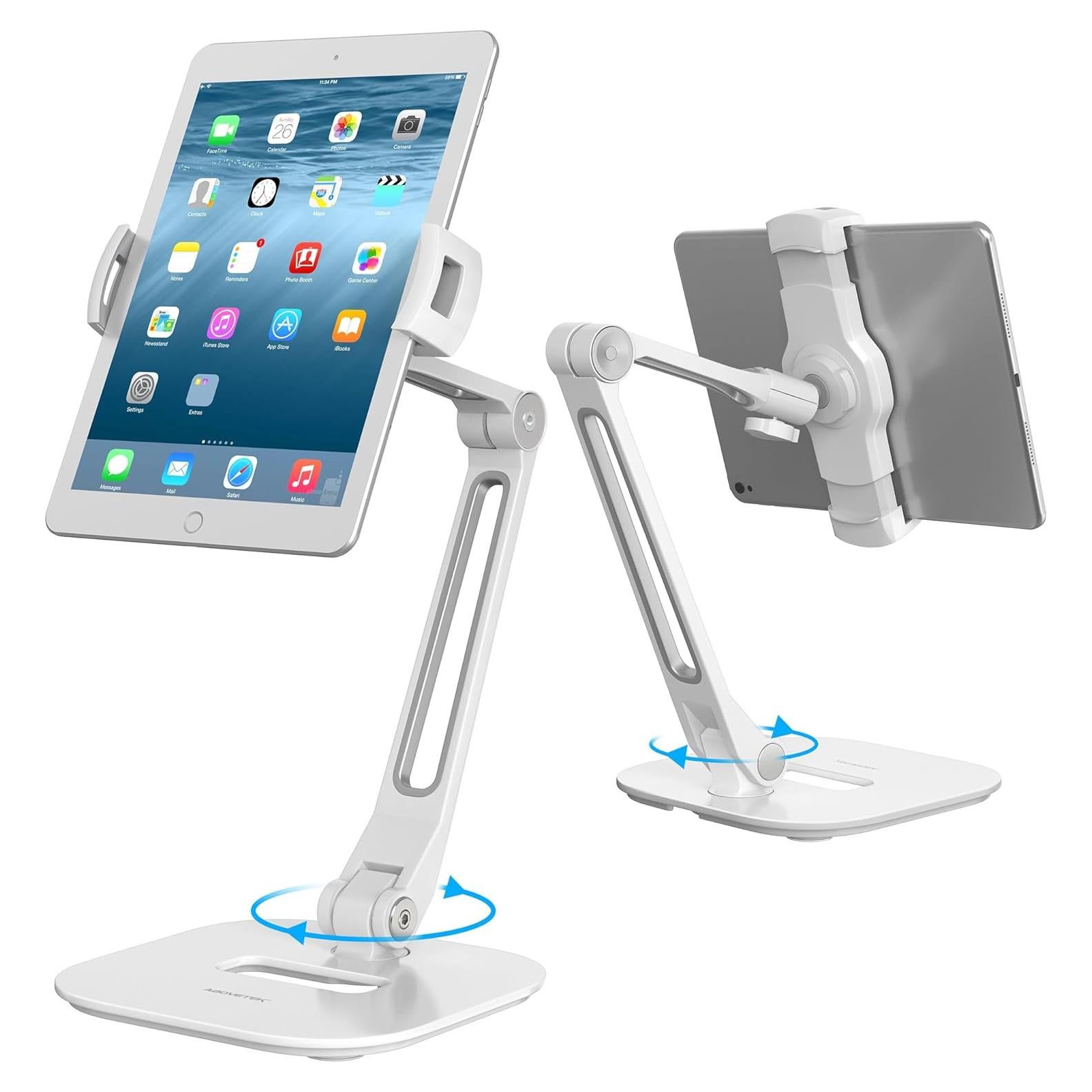 Soporte Ajustable para iPad AboveTEK - Aluminio Blanco 4"-11"