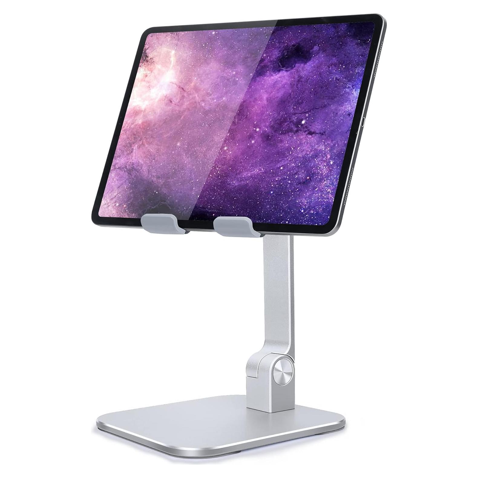 Soporte Ajustable para iPad Elitehood DT-013, Aluminio Plata