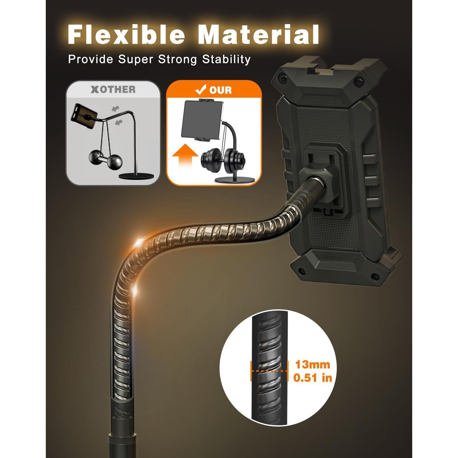 Soporte Ajustable para Tablet JUBOR con Cuello de Cisne 360°