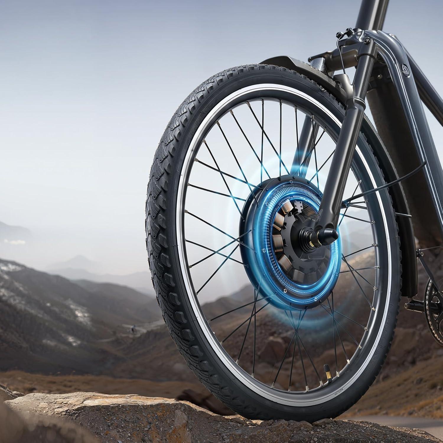 VEVOR 1000W Electric Bike Conversion Kit, 48V 420rpm 26" Front Wheel E-Bike Hub Motor Kit with Upgraded Speed Controller, Throttle Grip Kit, LCD Display, and PAS System for Road Bike