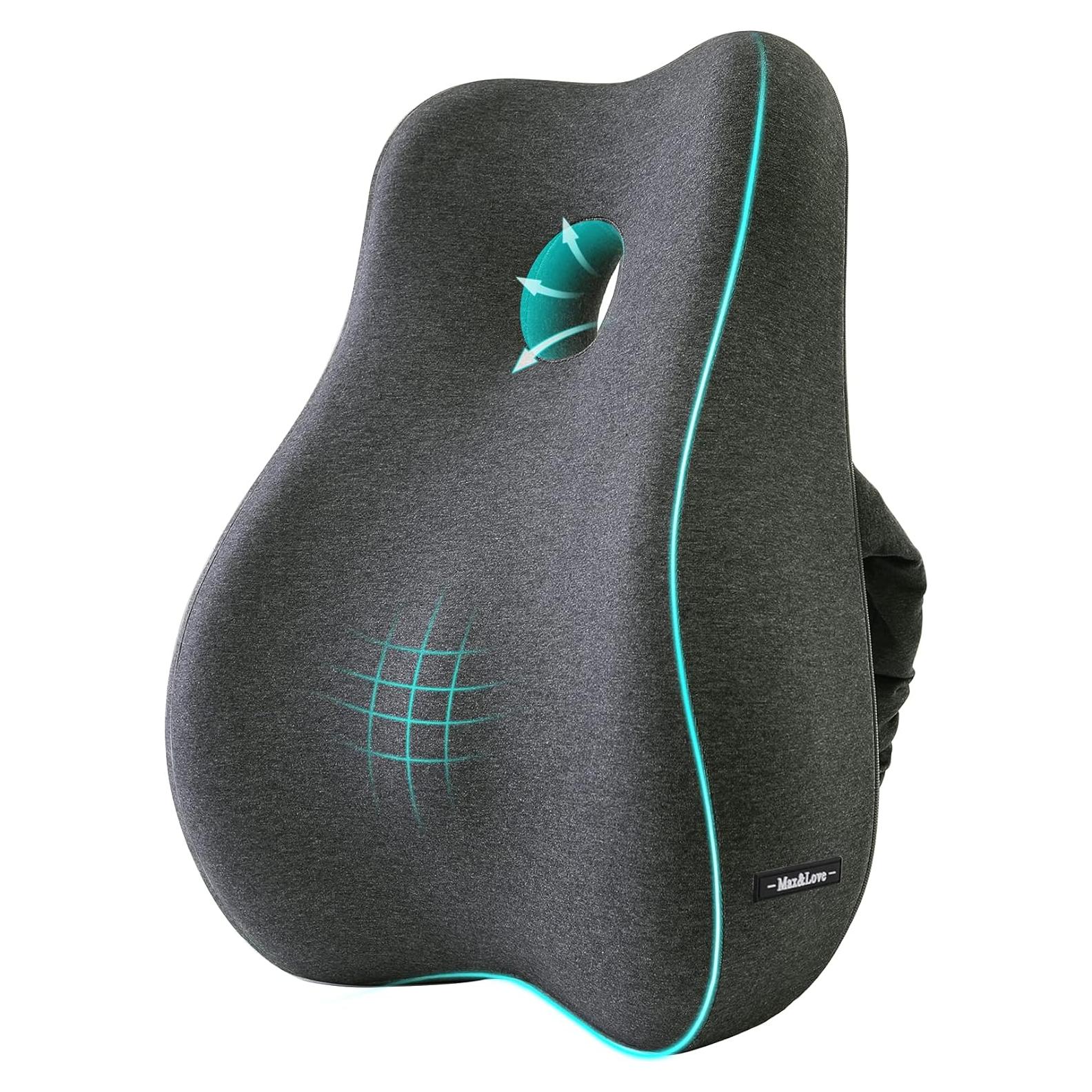 Max&Love Almohada Lumbar Ergonomica Espuma de Memoria Gris