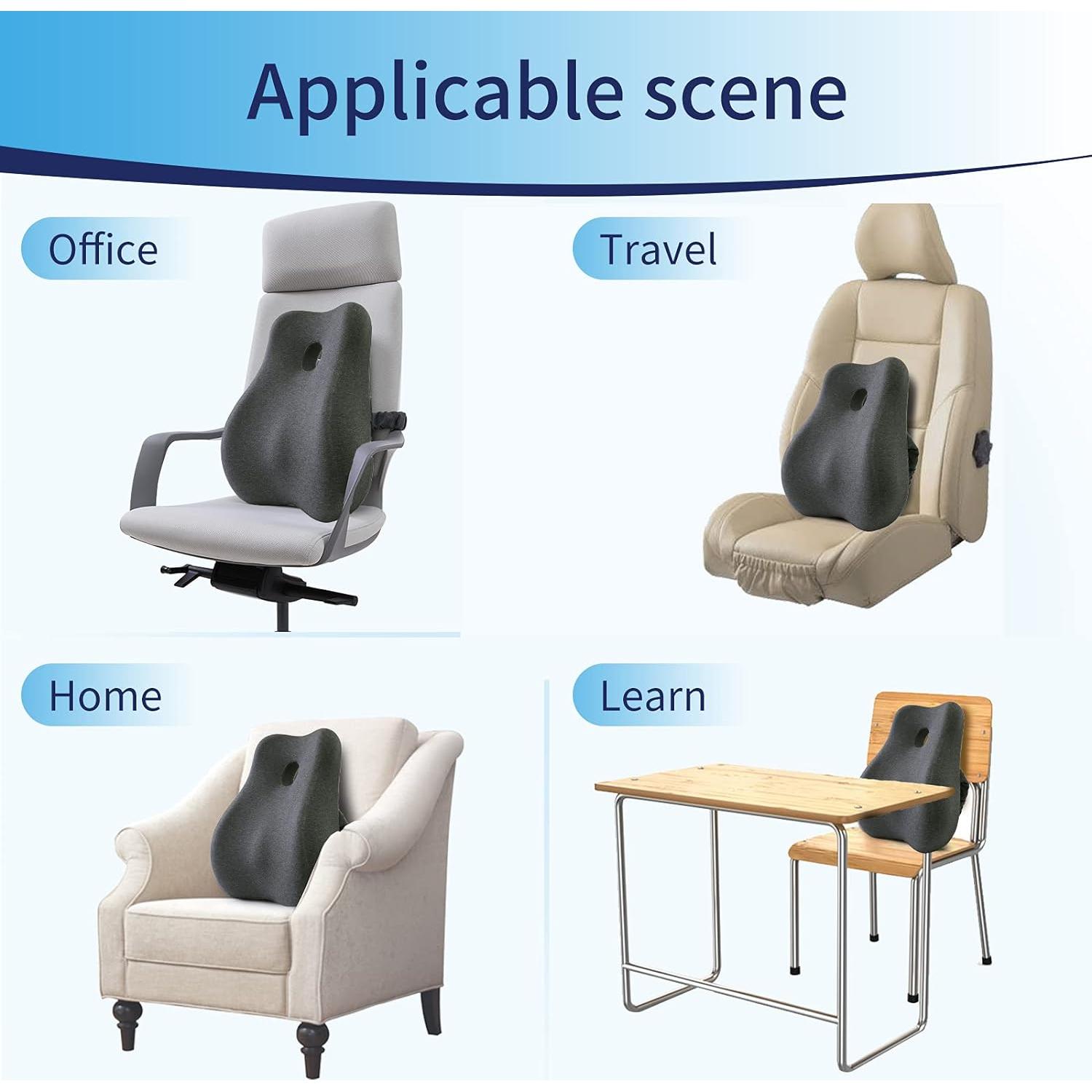 Max&Love Almohada Lumbar Ergonomica Espuma de Memoria Gris